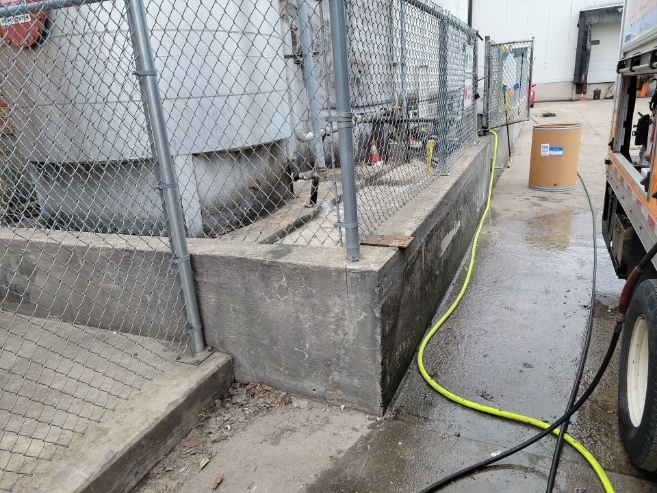 commercial pressure washing using Hot water by Northern Power Washing LLC.