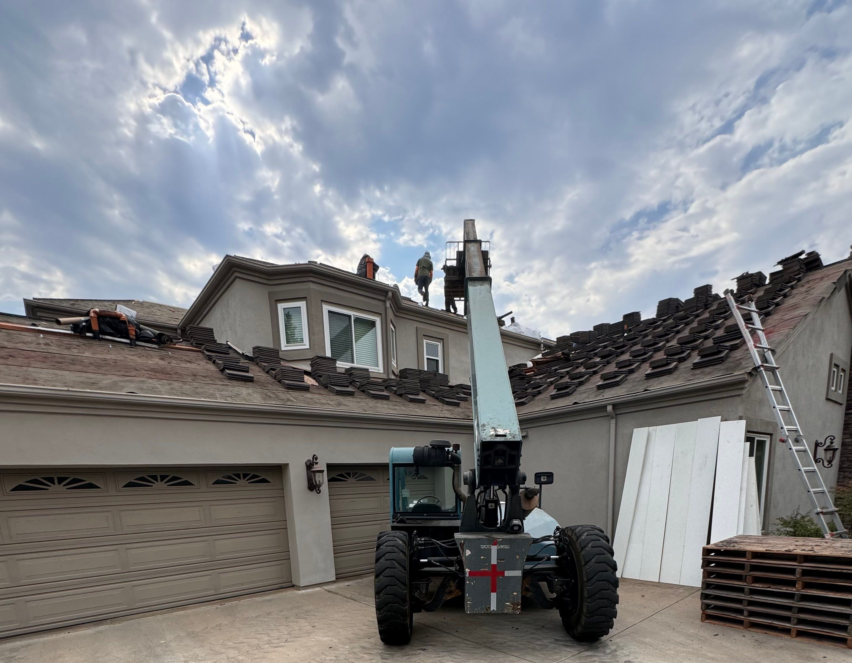 Full Roof Replacement Featuring Staggered Eagle Concrete Tiles in Poway by Reliable Roofing San Diego Inc.