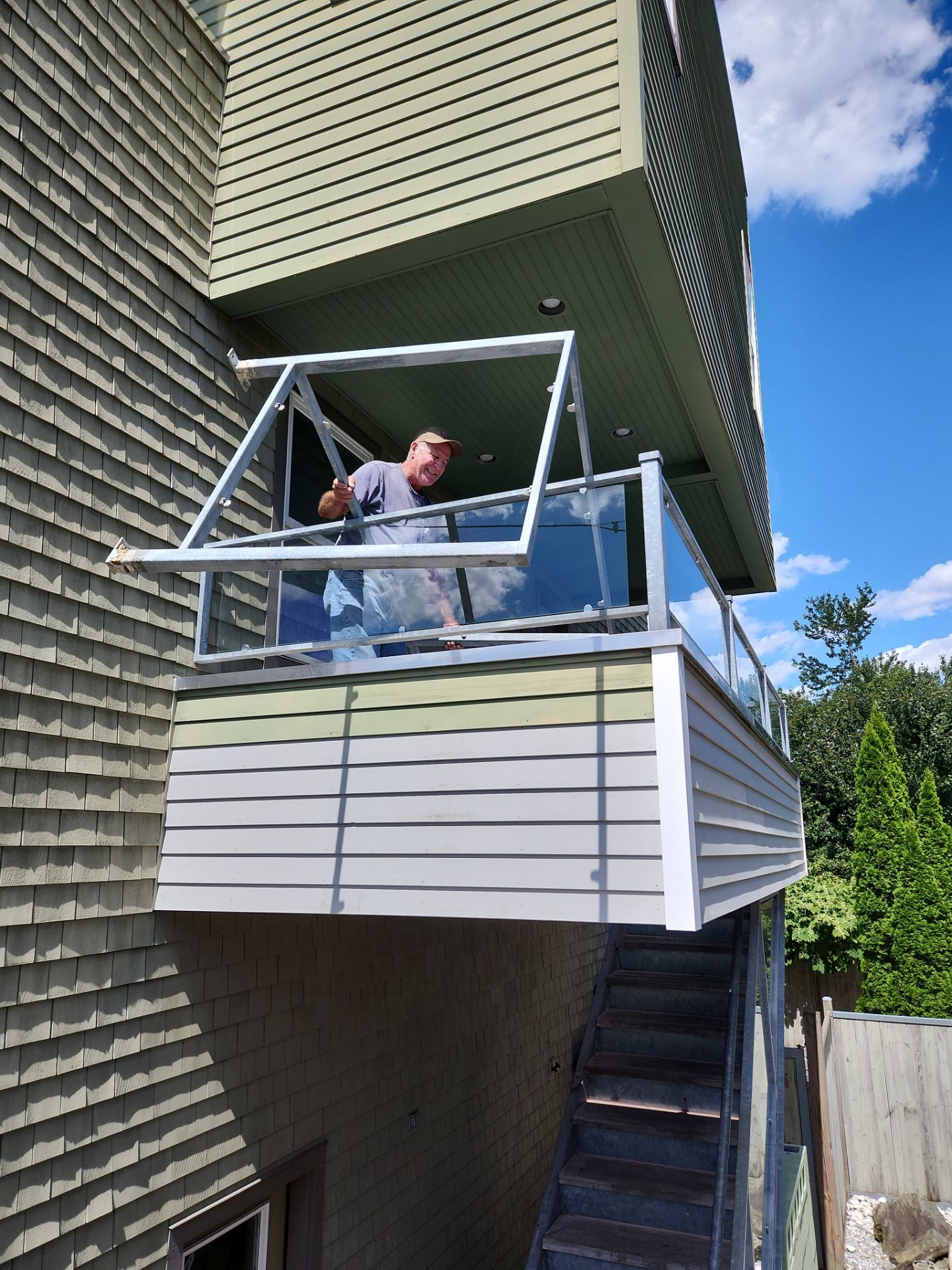 Deck Installation using Tanzite Stone Decking by A Plus Exterior