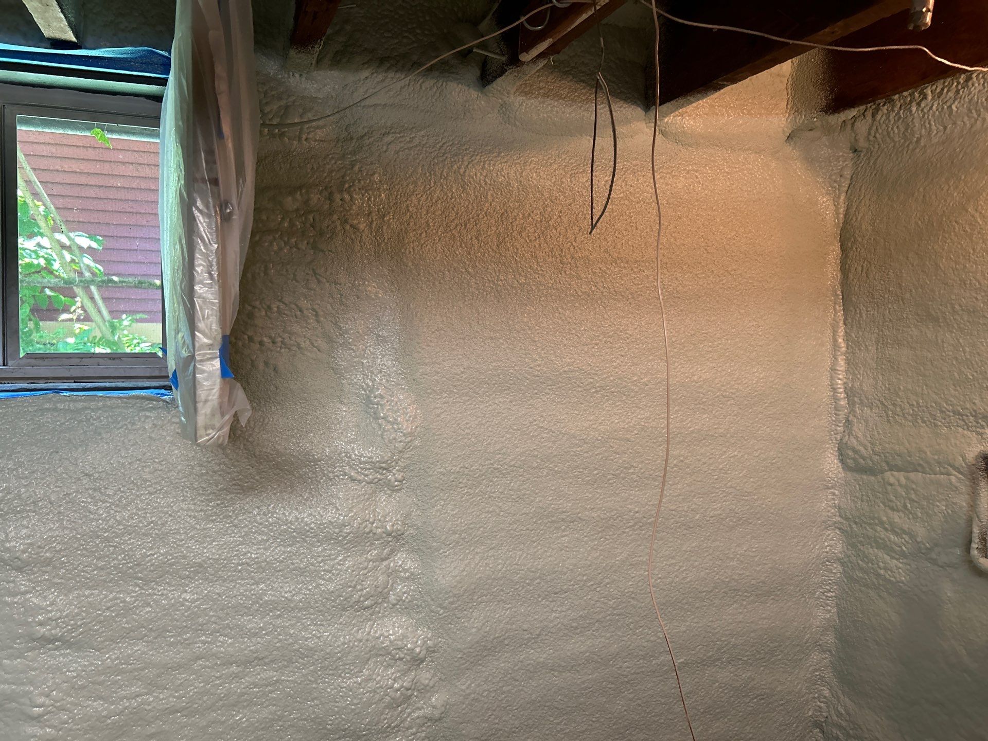 Attic Insulation using open cell spray foam by NYS Foam & Energy