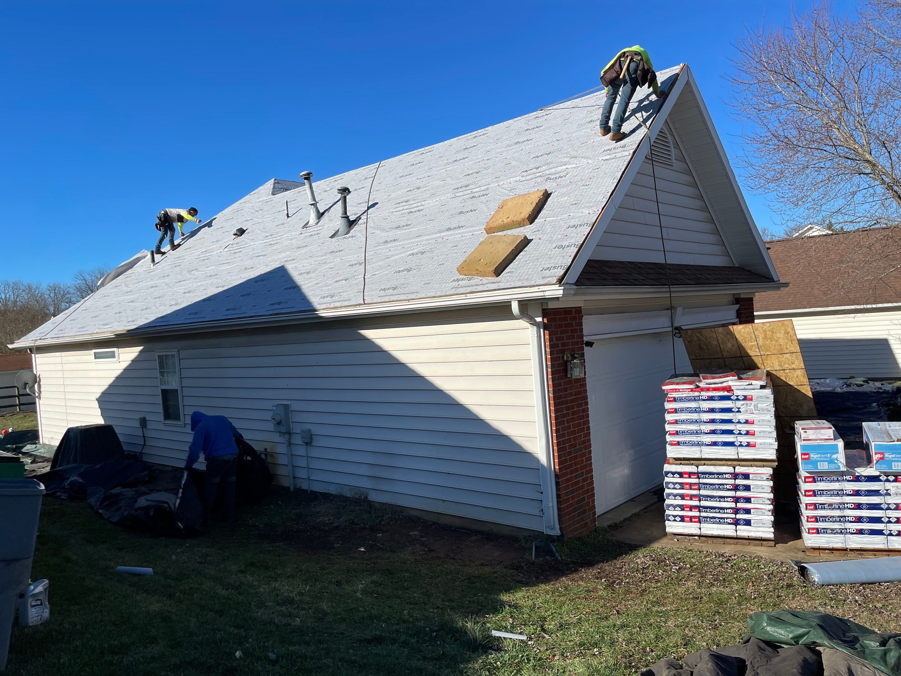 Residential Roofing Installation using GAF Timberline HDZ Charcoal by RISE Roofing & Restoration, LLC