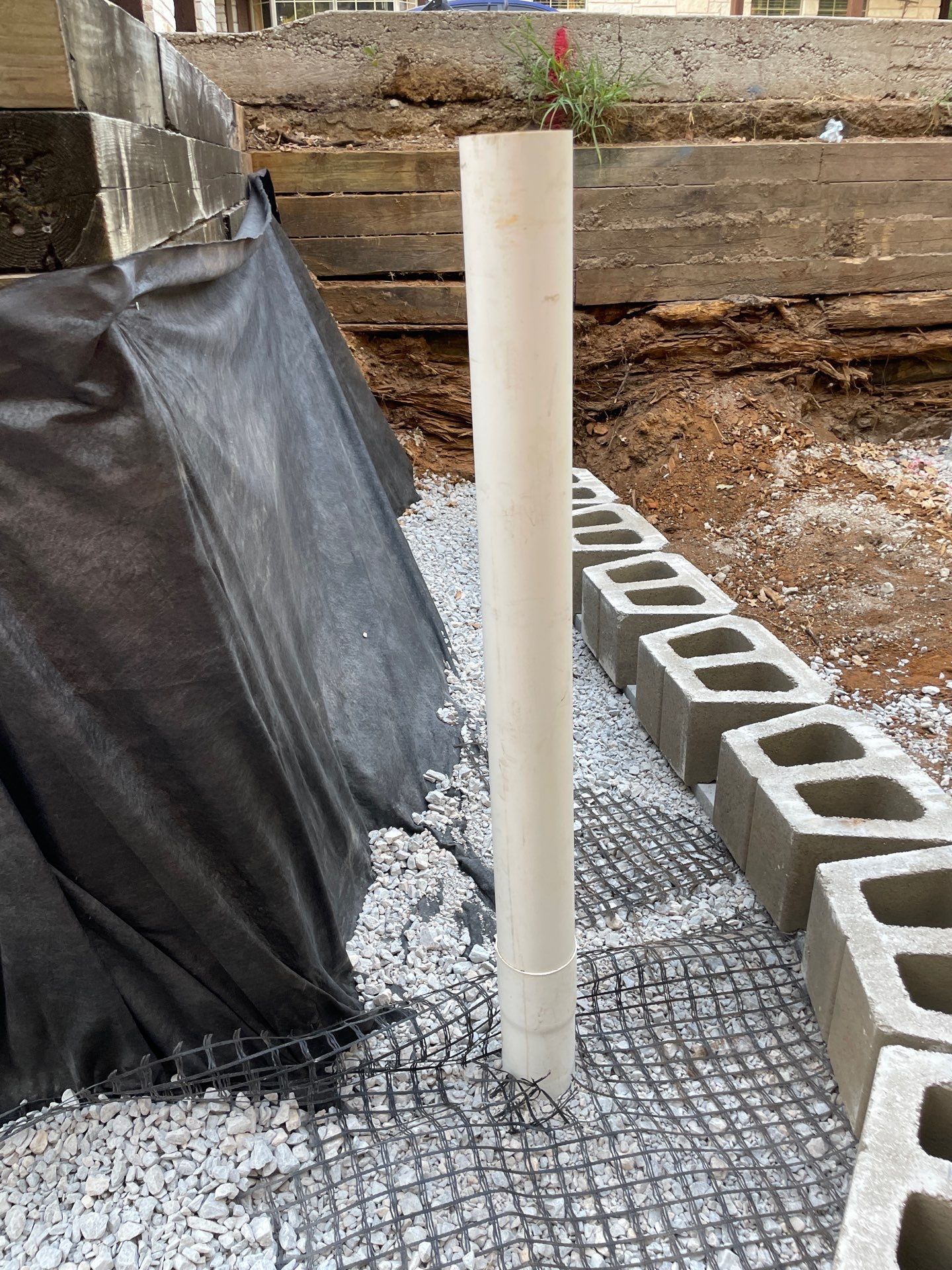 In Progress Retaining Wall Project by Peterson’s
