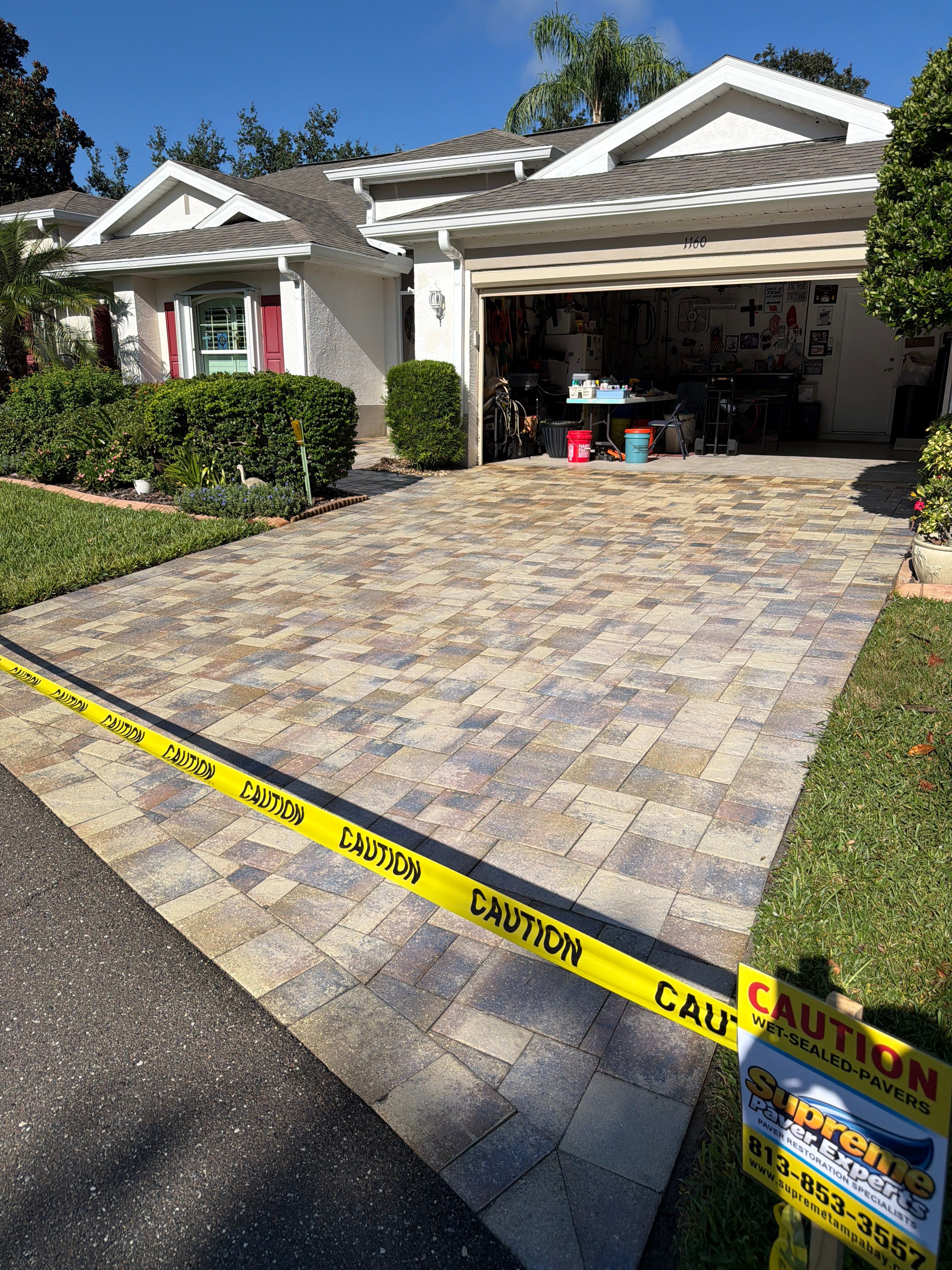 Sun City Center Driveway and Walkway Paver Sealing Project by Supreme Paver Experts