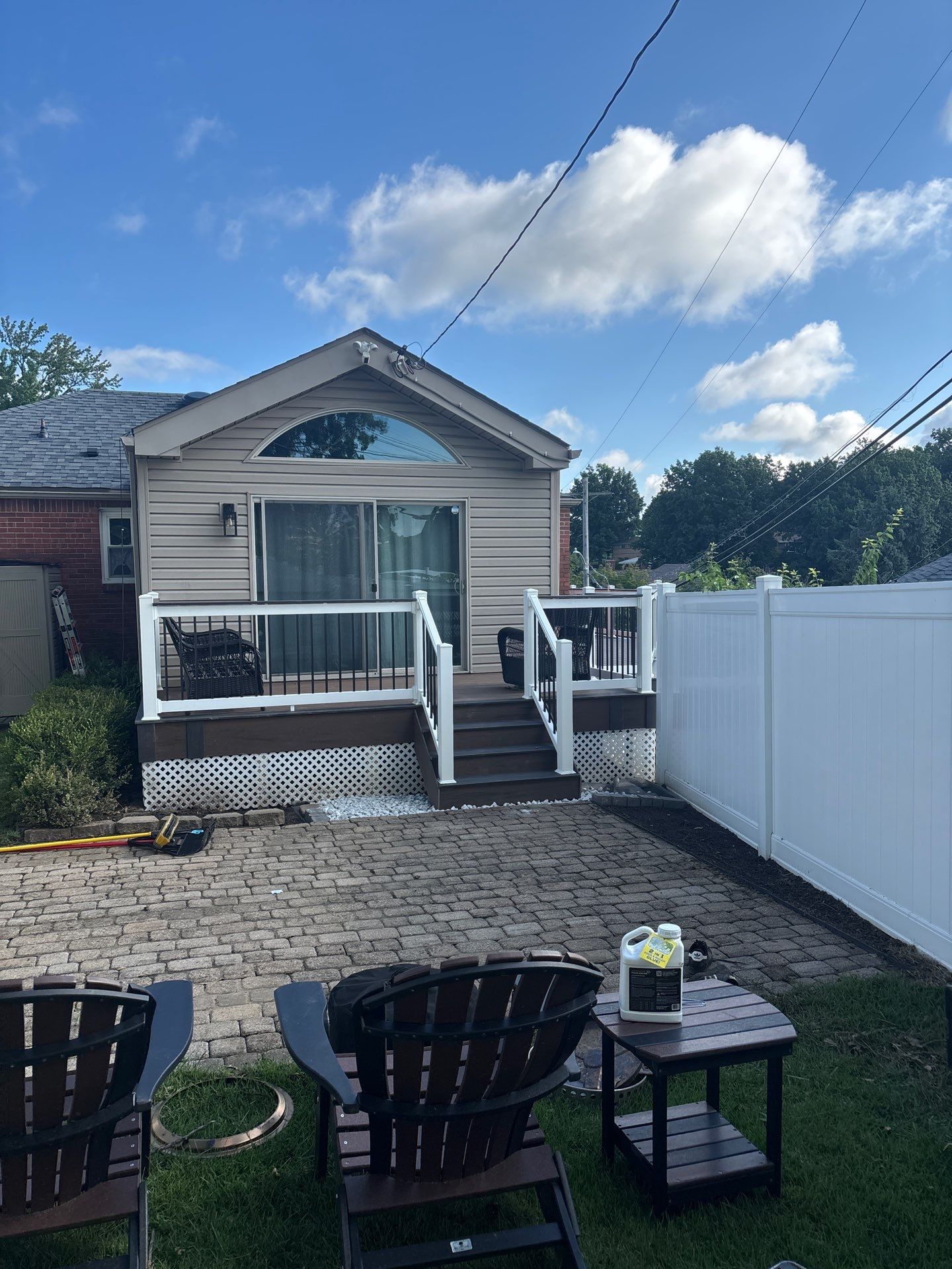 2 tone Composite Re-Deck with Vinyl Railings in Pittsburgh by Cousins Roofing Siding & Decks