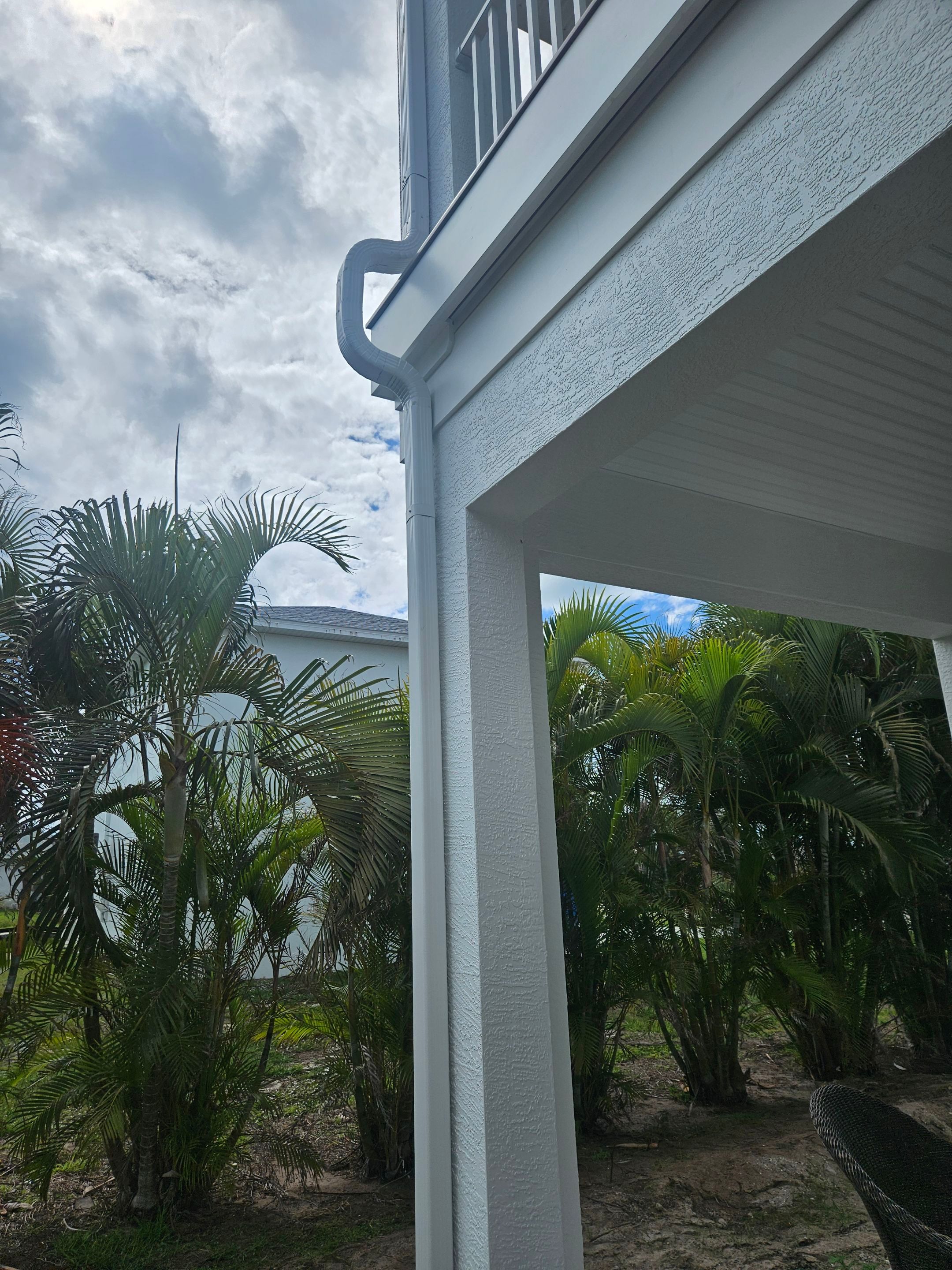 6-inch K-style Seamless Gutters and 3x4 Downspout Elbow Installation in Englewood, FL  by Gutter Professors