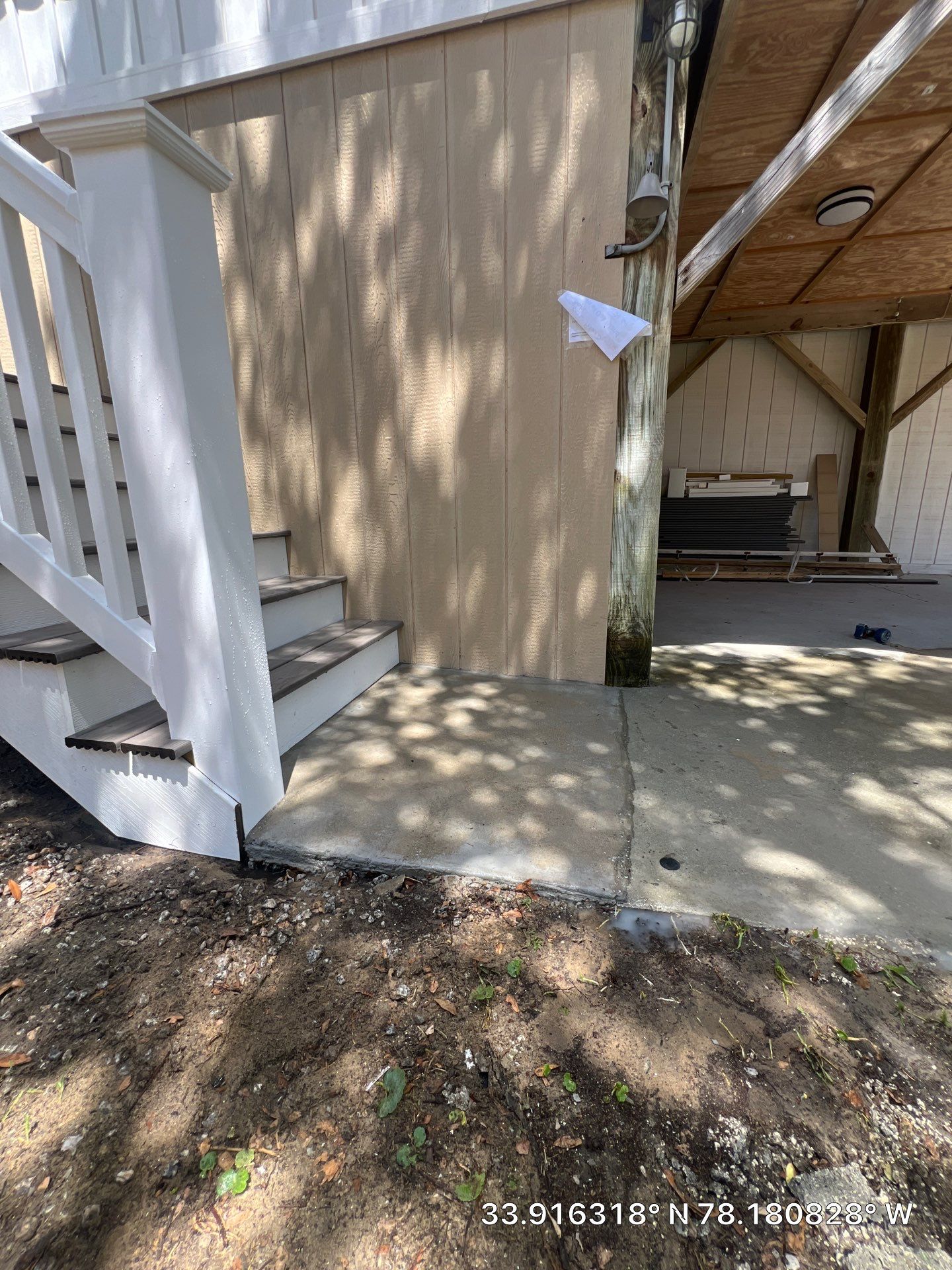 Exterior Stair Repair and Sidewalk Installation in Oak Island, NC by RGR Construction and Roofing, LLC