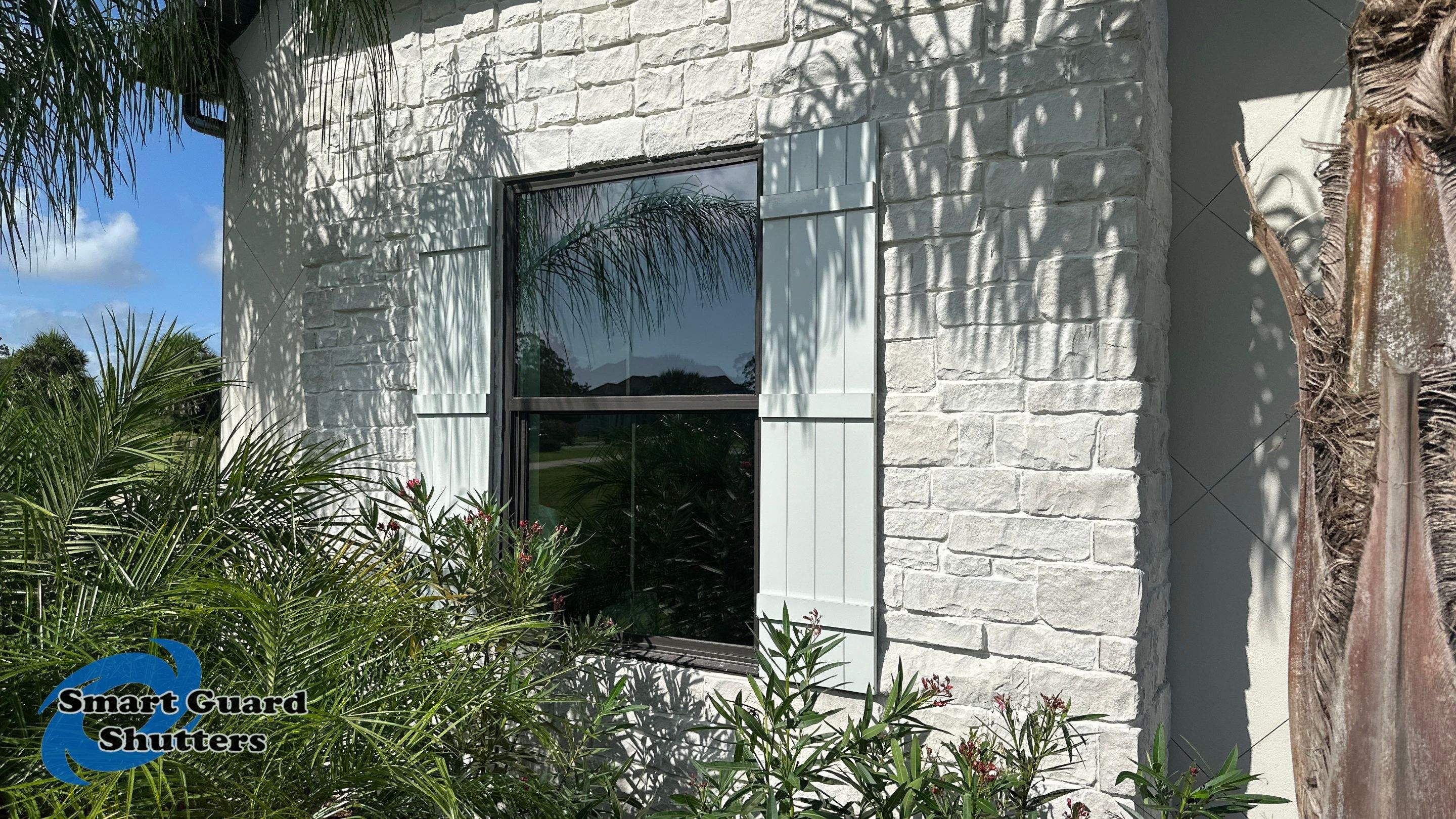 Decorative Board N Batten in Papyrus White by Smart Guard Shutters