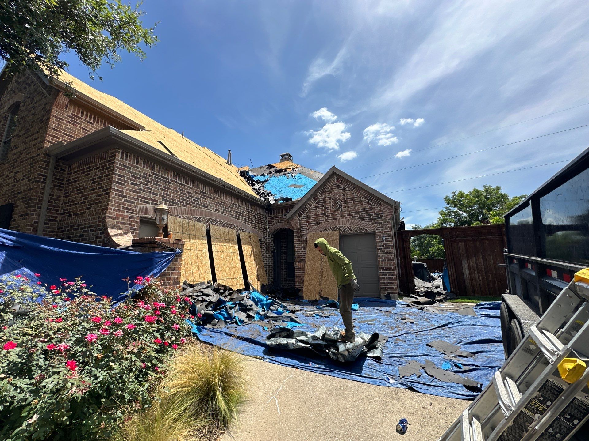 Residential Roof Repair using IKO Dynasty Class 3 Impact Resistant Shingles by Becker Roofing and Exteriors