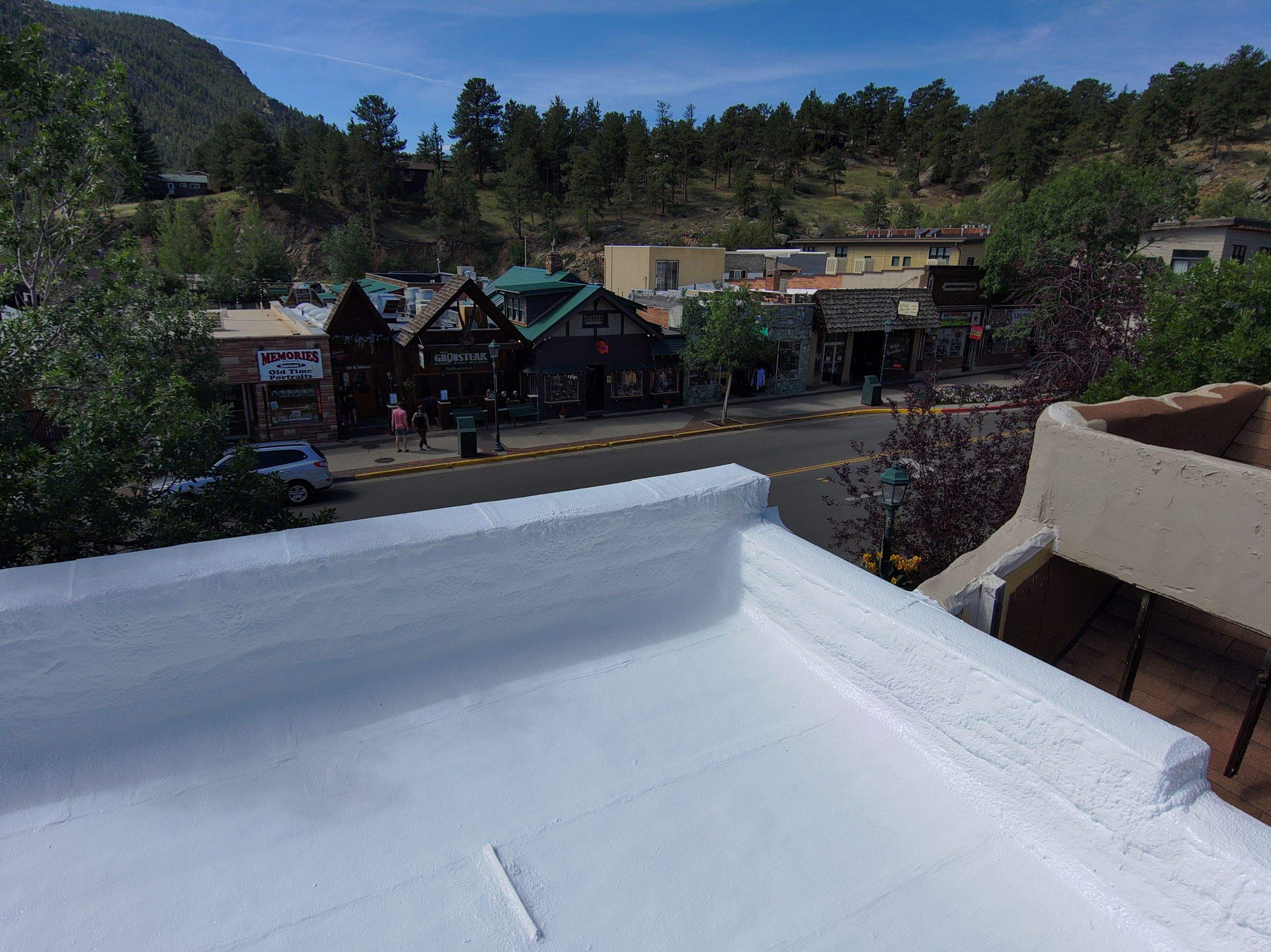 Estes Park "The Taffy Shop" Before & After Gaco Coating by Blue Peaks Roofing LLC