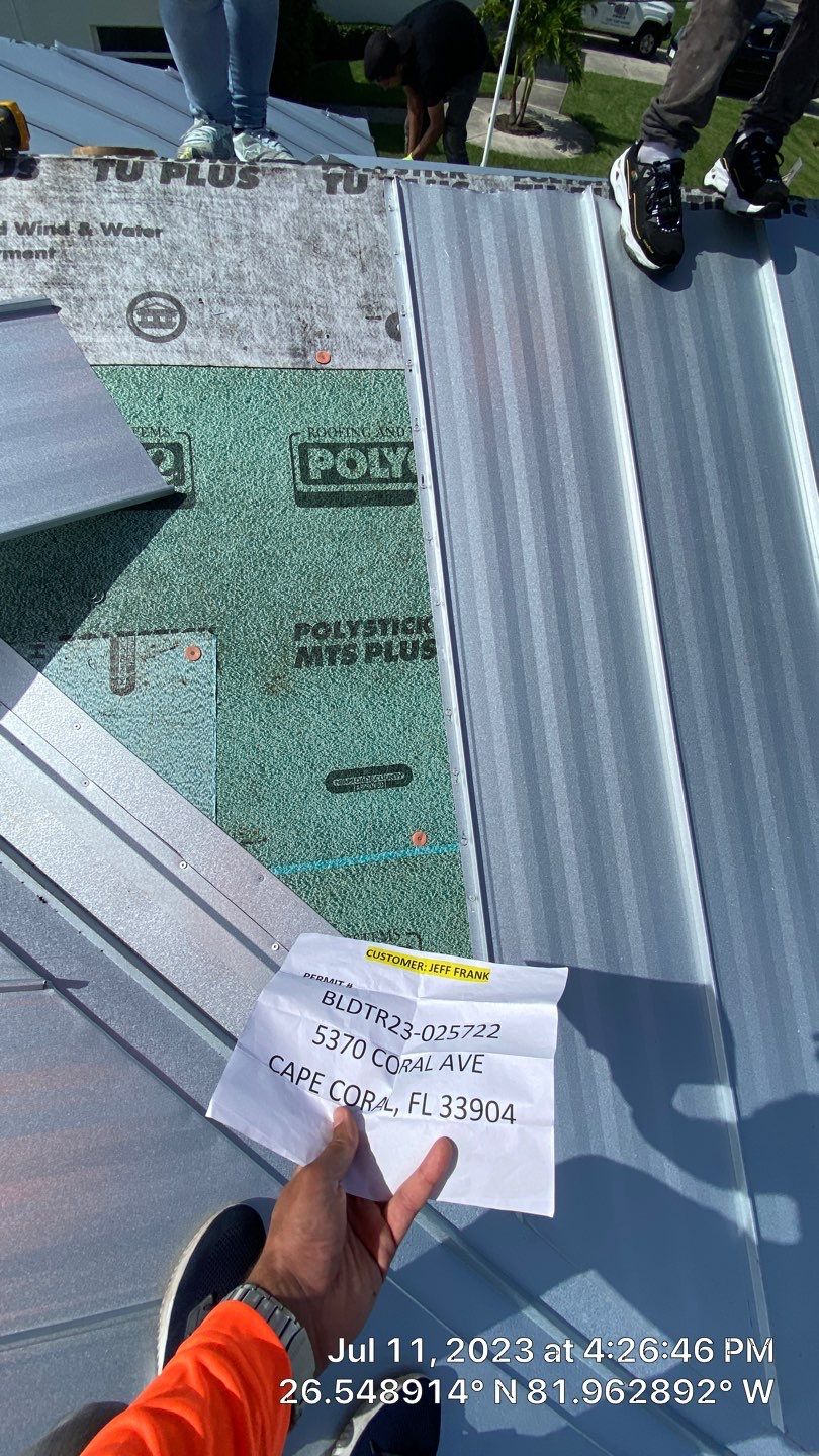 Residential Roofing Installation using Standing Seam Metal by Protek Roofing Heating Air & Solar
