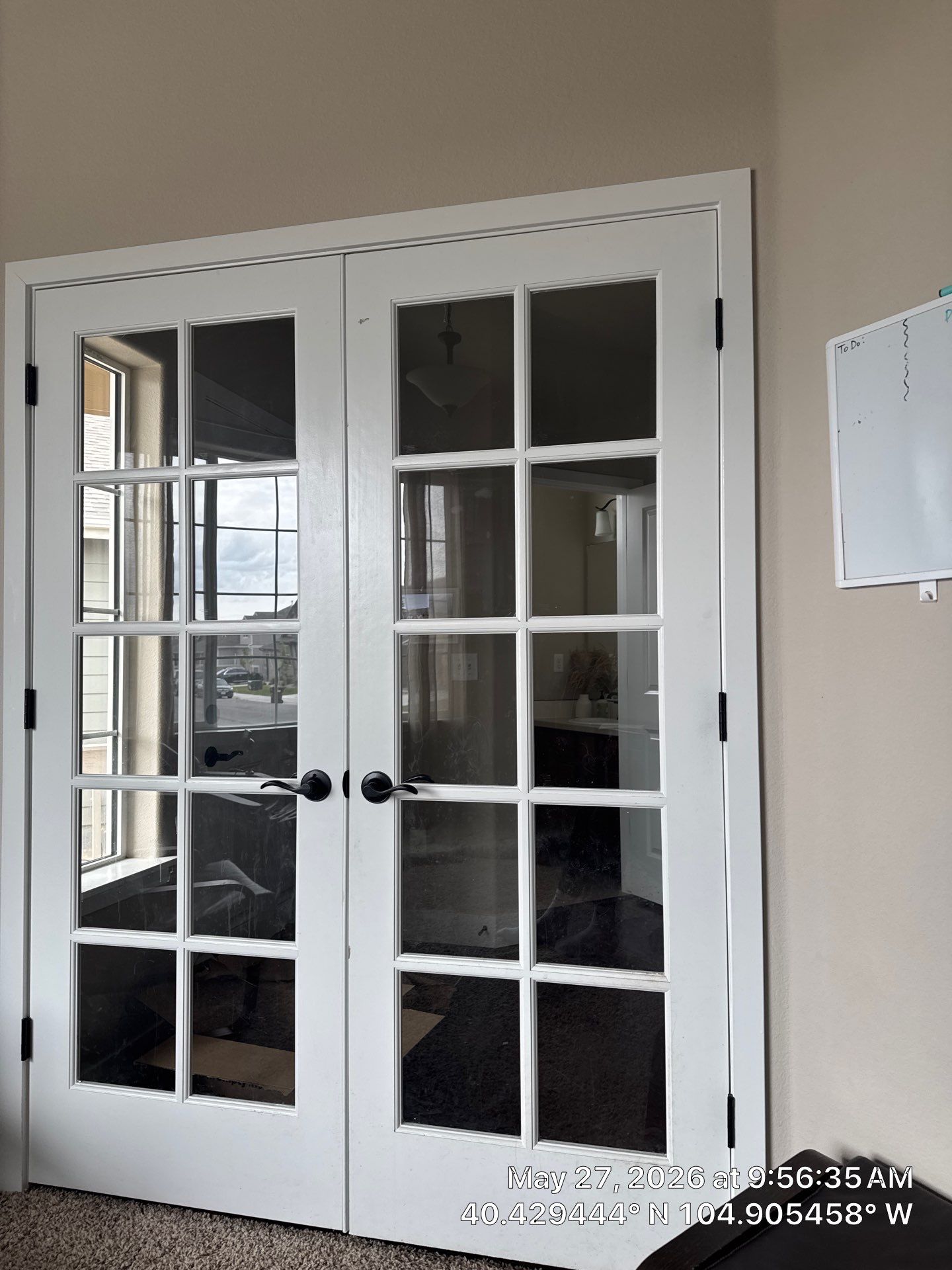 Interior French Door Installation and Pendant Lighting in Windsor by CompanyCam Sales Demo