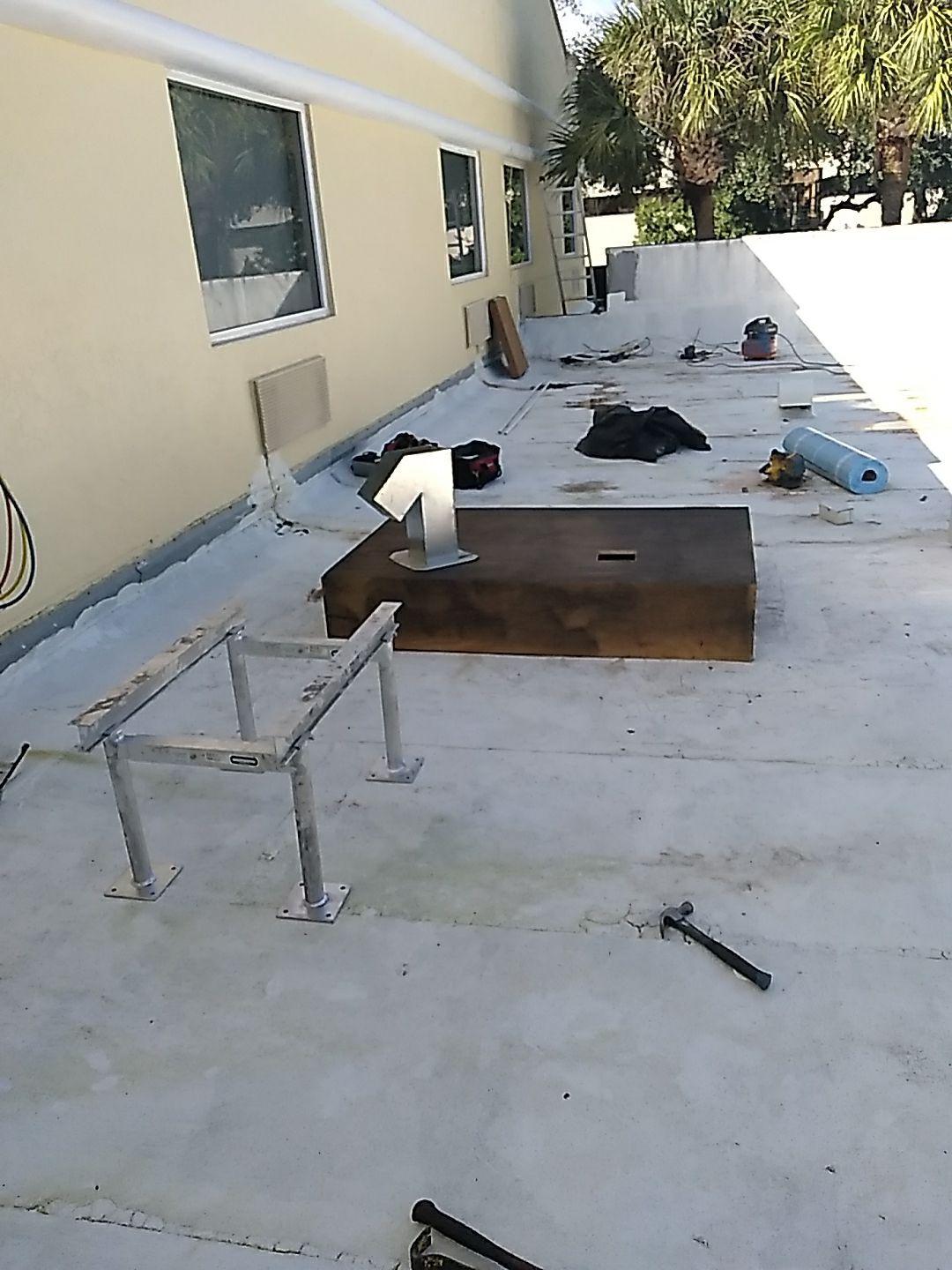 Commercial Flat Roof Repair and HVAC Curb Installation in Boca Raton by Aastro Roofing