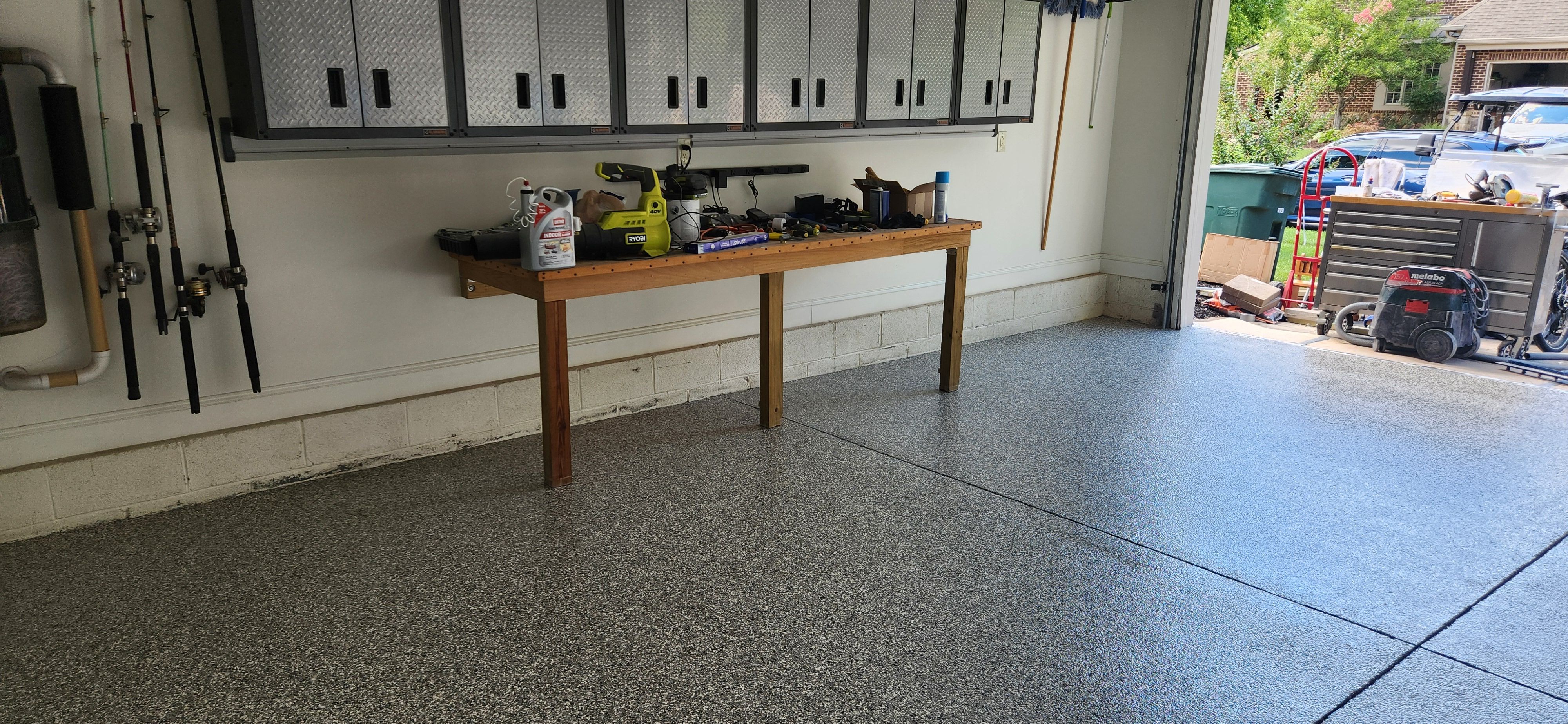 Garage using Mushroom by Elite Floor Solutions