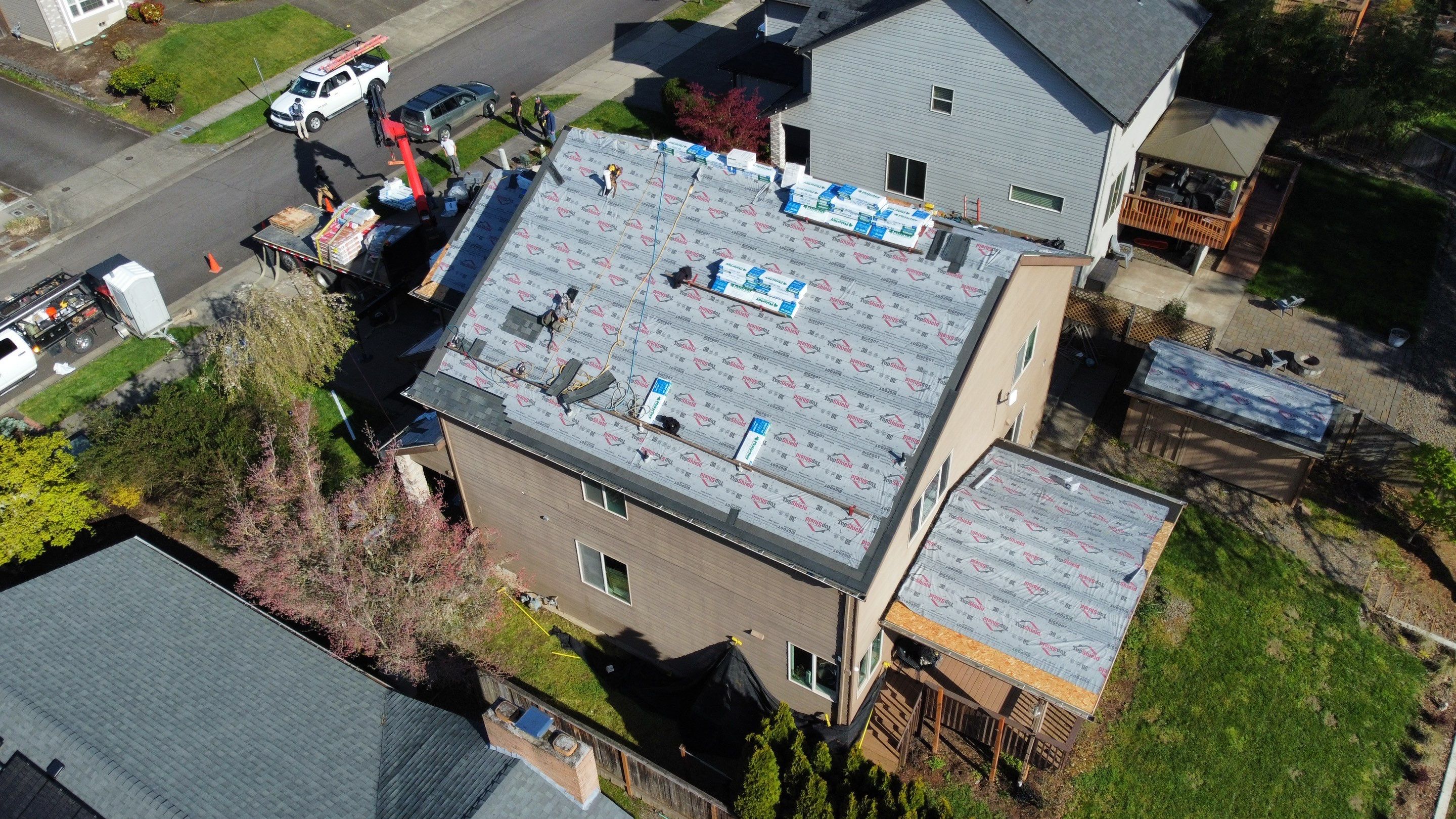 Residential Roofing Installation using Malarkey Vista AR Shingles (Color: Storm Grey) by Orezona Building & Roofing Company, Inc.