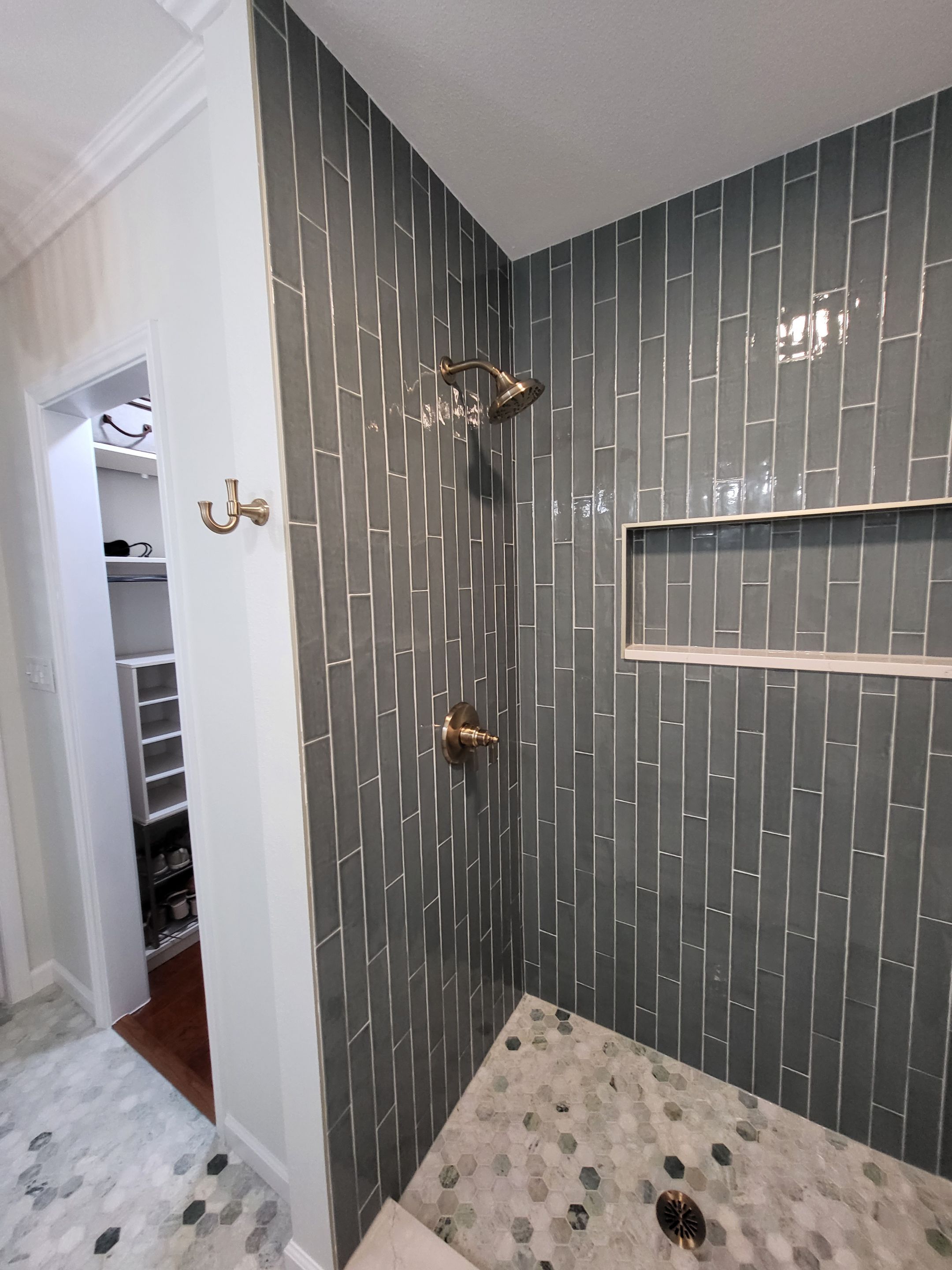 Northwood Bathroom Remodel with Vertical Stack Tile Shower by Legacy Bath and Kitchen