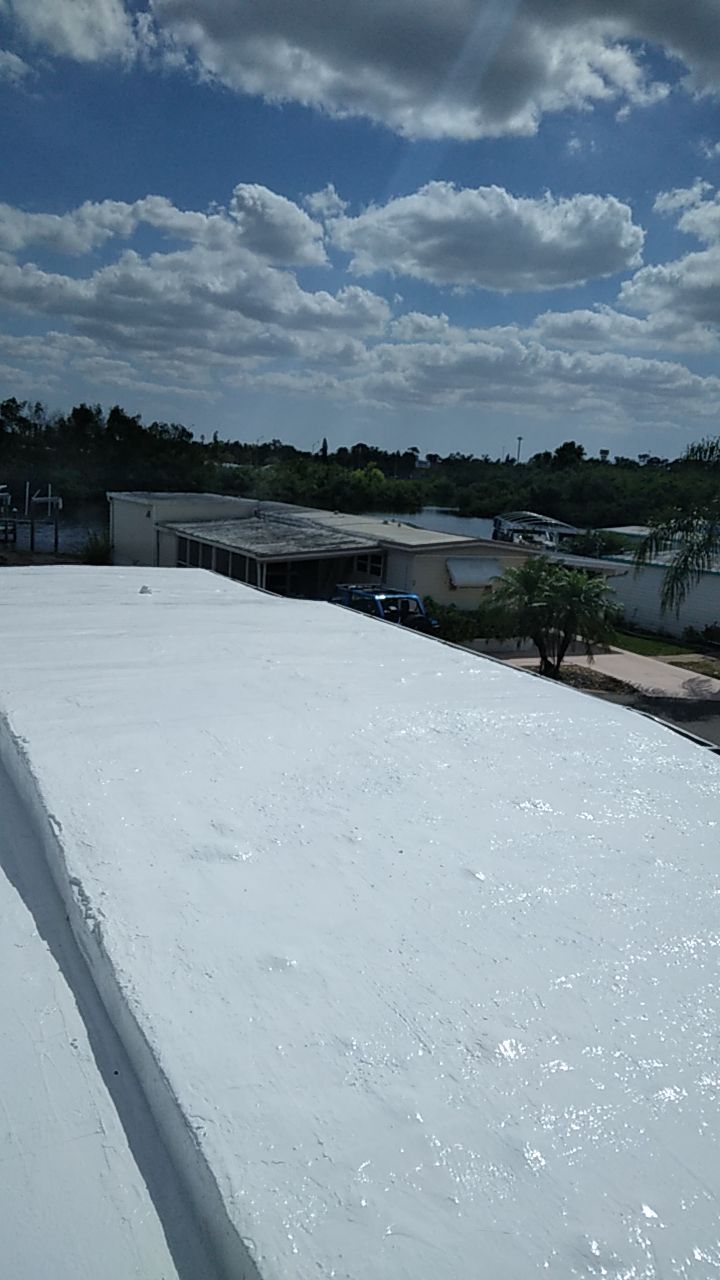 Tropical 924 100% Silicone Roof Coating Repair using Acrylic Resin by Morton Roofing, Inc.
