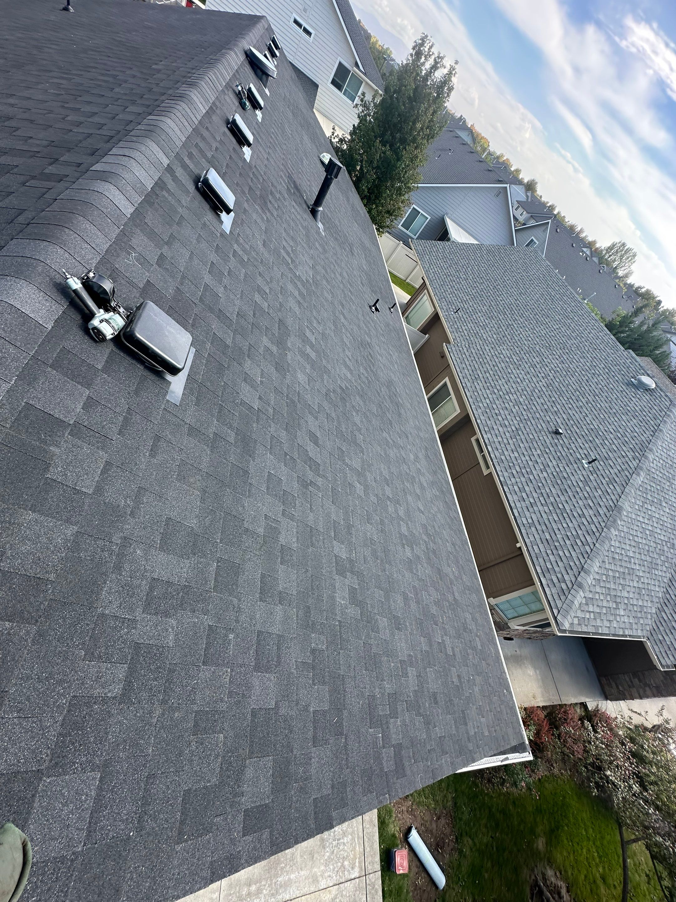 Residential Roof Replacement With Charcoal Architectural Shingles in Meridian by Olive Roofing