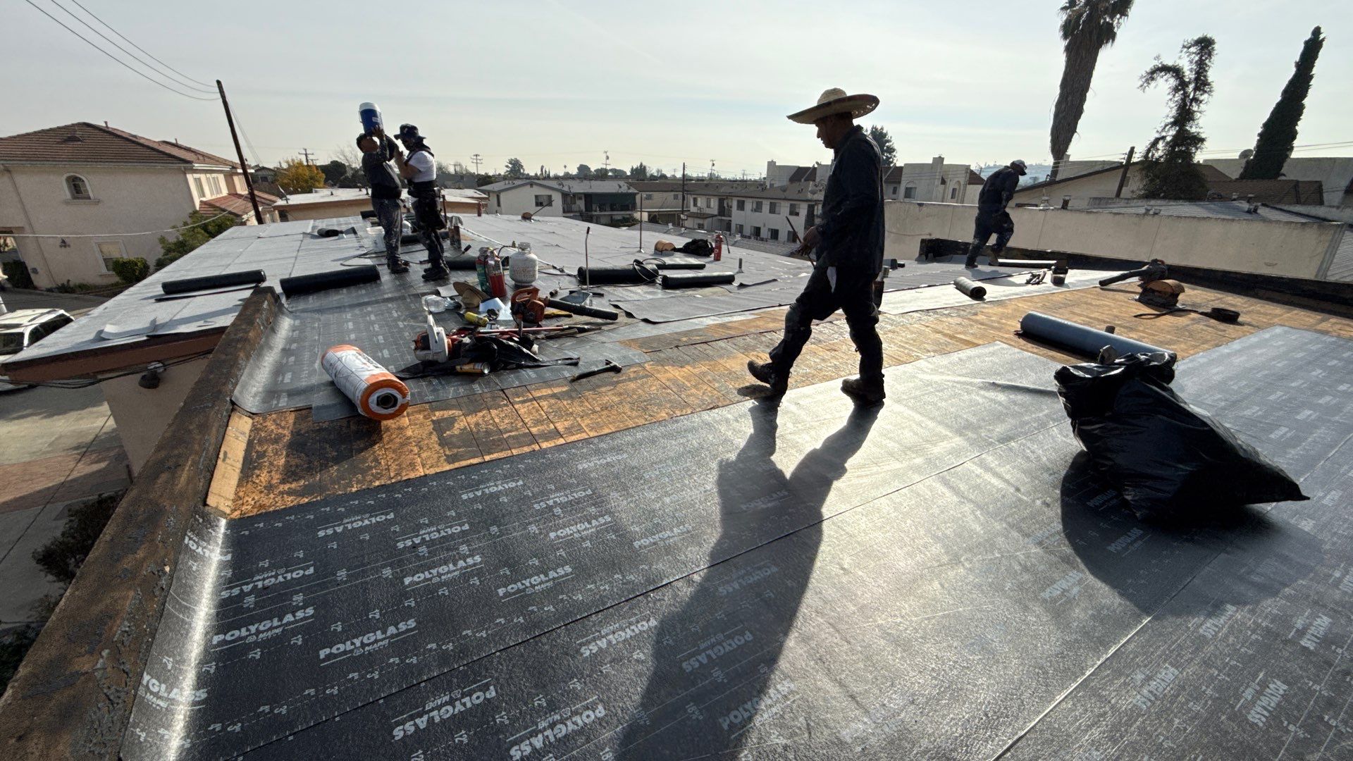 Commercial Roofing Installation using CertainTeed GTA Modified Bitumen System by Hull Brothers Roofing