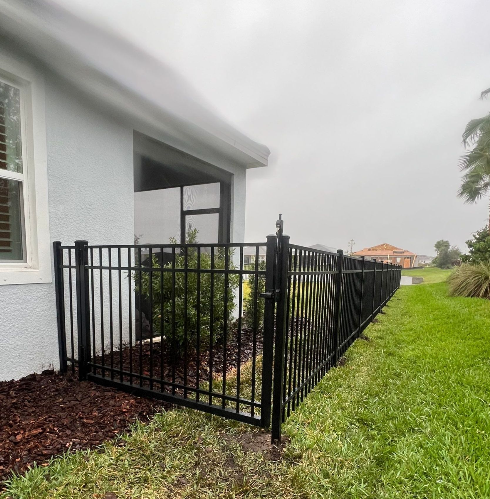 Aluminum Fence Installation using Black 3 Rail Aluminum Fence by Asap fence and gates, LLC