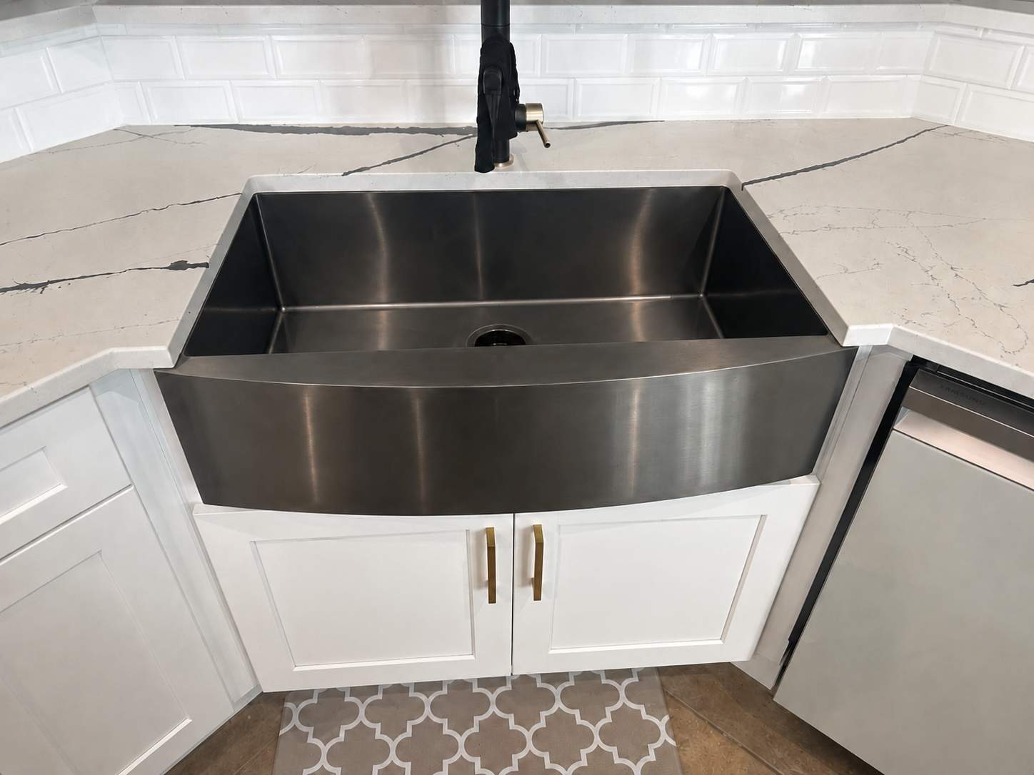 Stone Oak Kitchen Remodel | Modern Black & White Kitchen Transformation by Legacy Bath and Kitchen 