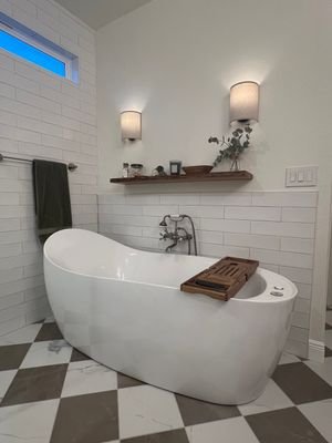 San Antonio Del Webb Bathroom Remodel Featuring Luxury Walk-In Shower and Freestanding Tub