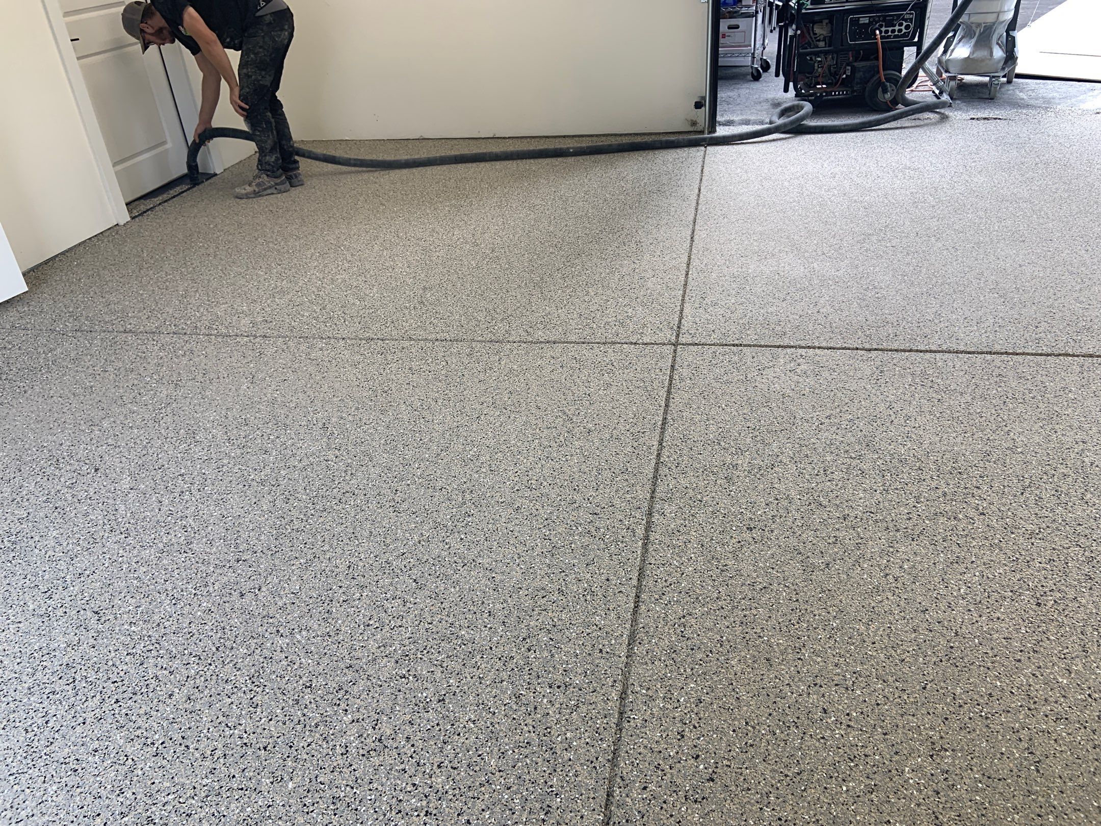 Garage Transformation using Mediterranean Colorway by Croc Coatings, LLC