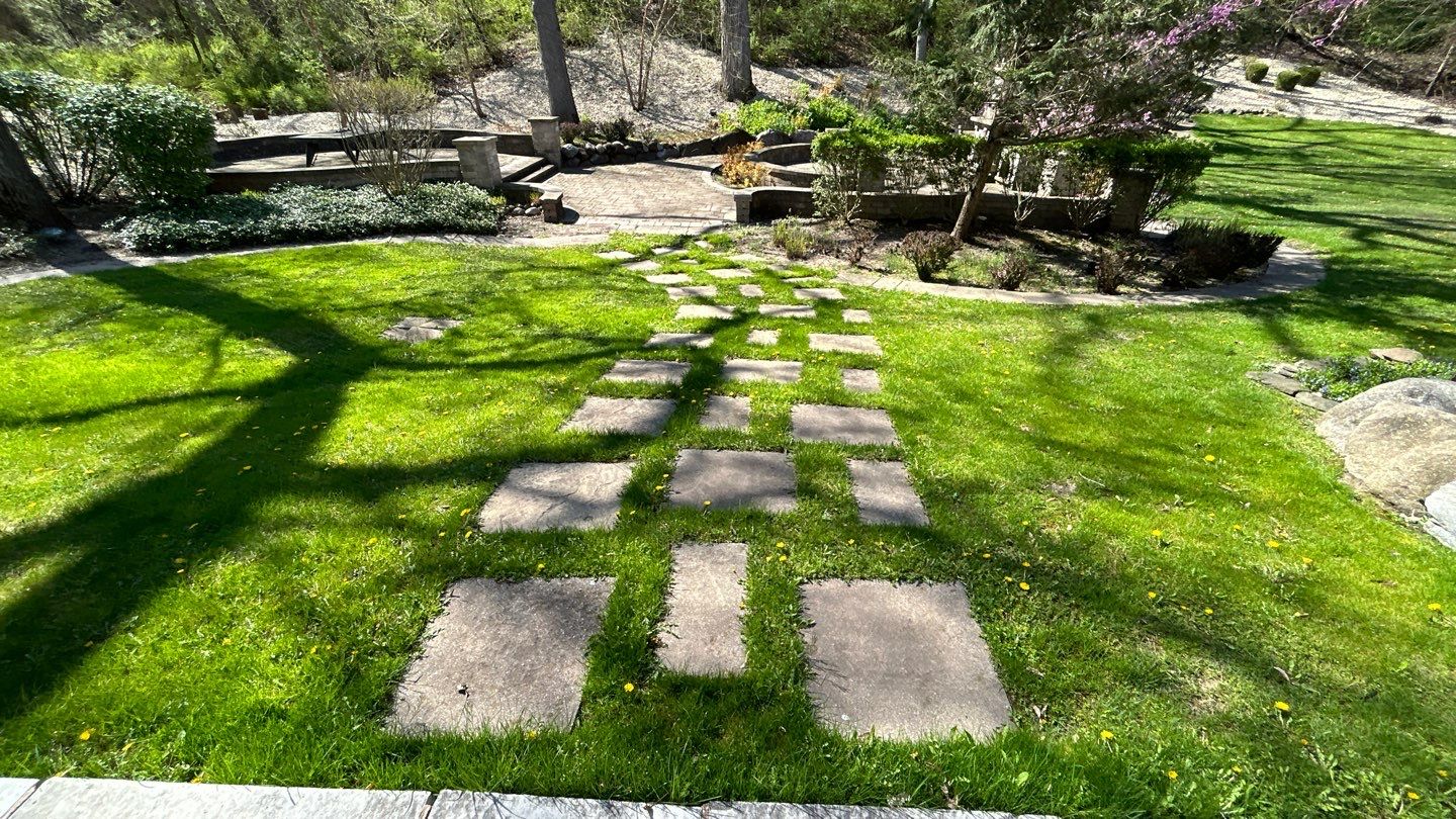 natural stone using Algaecide, soft wash soap by Northern Power Washing LLC.