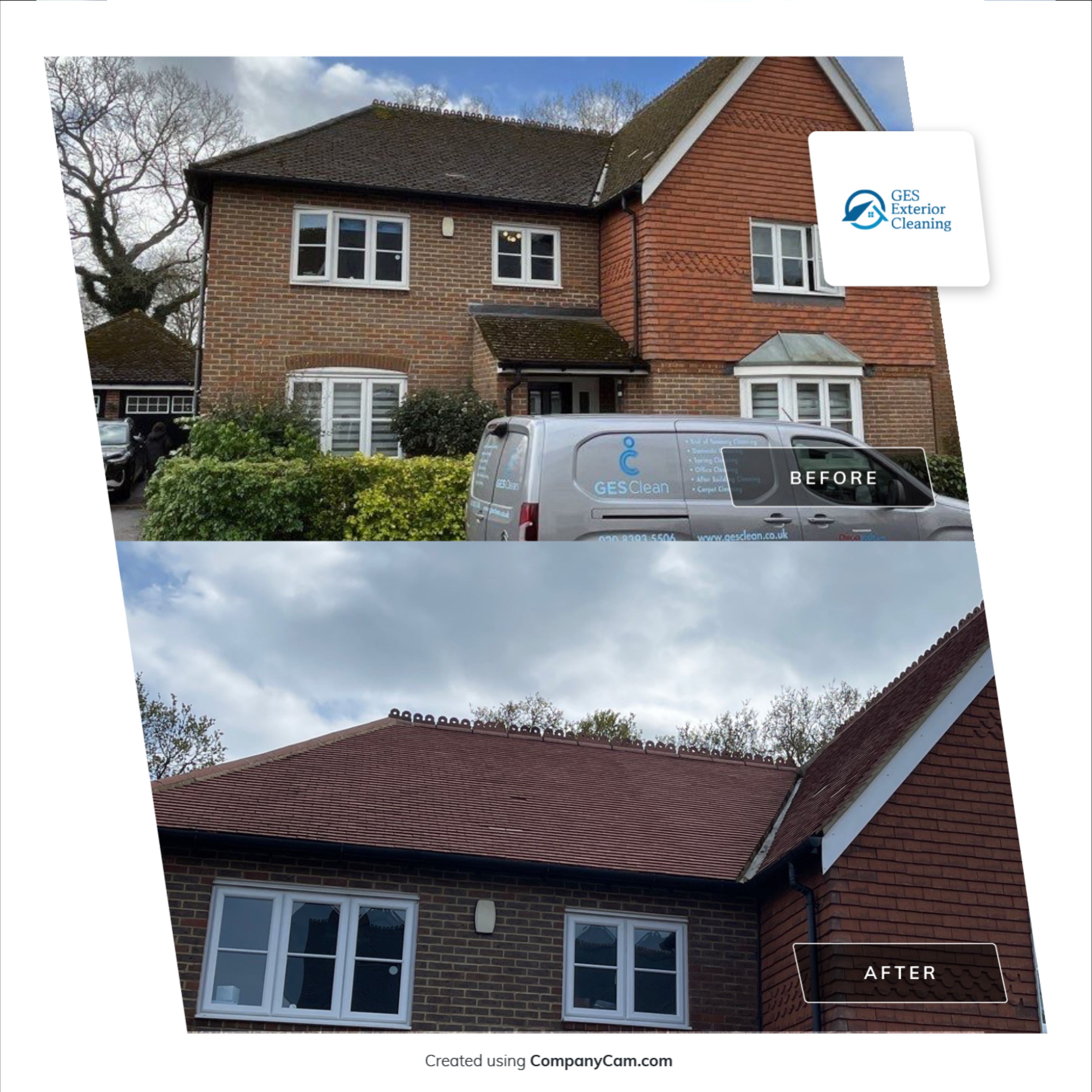 Roof Clean and Biocide Treatment using Honda 15lpm Low Pressure Washing Machine by Ges Exterior Cleaning ltd
