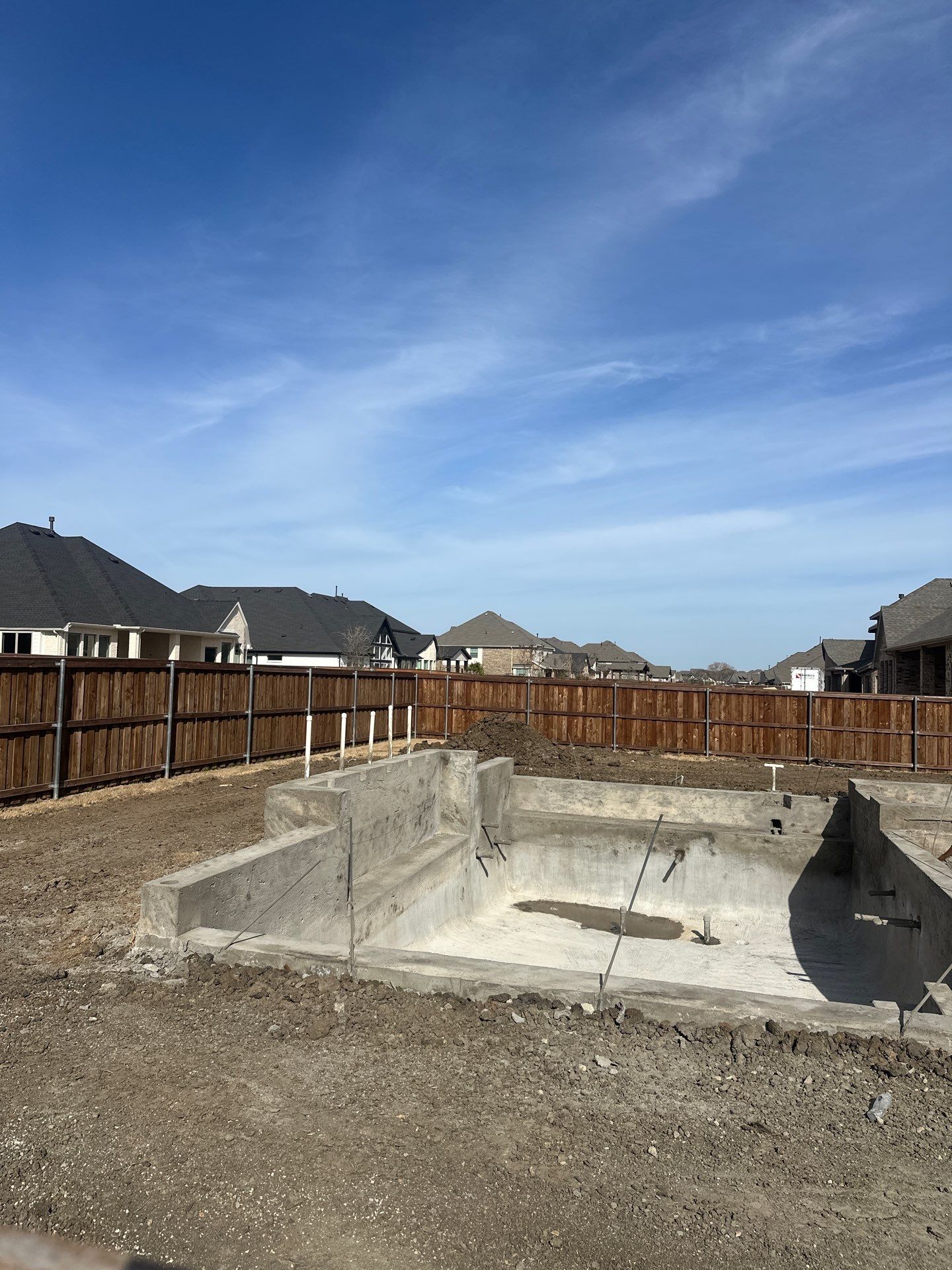 Geometric Pool with Raised Spa and Scupper Water Features by Pinnacle Pools and Spas - DFW