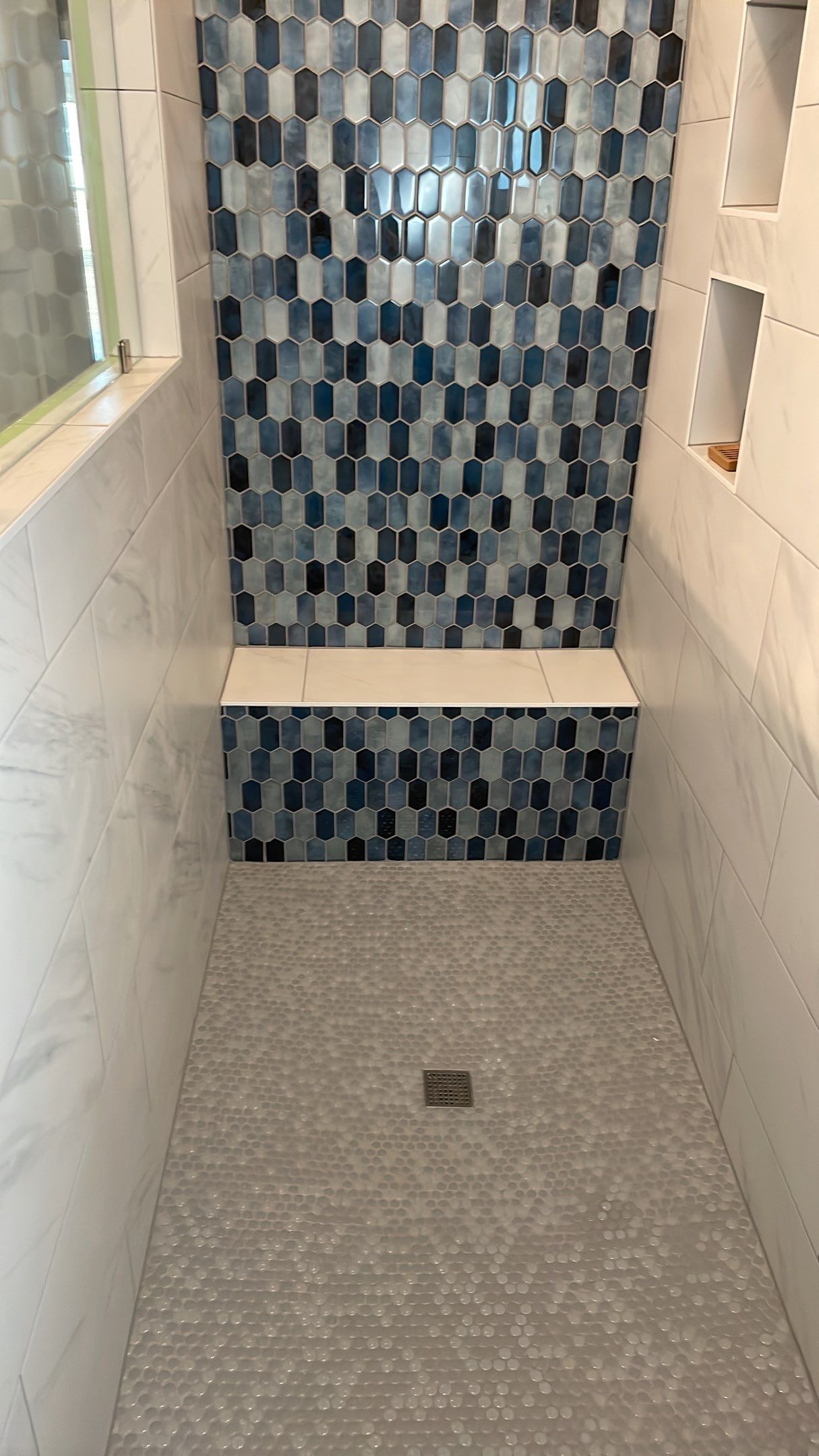 Bathroom Remodel using Decorative Tile by Footprints Floors of Coastal Carolina
