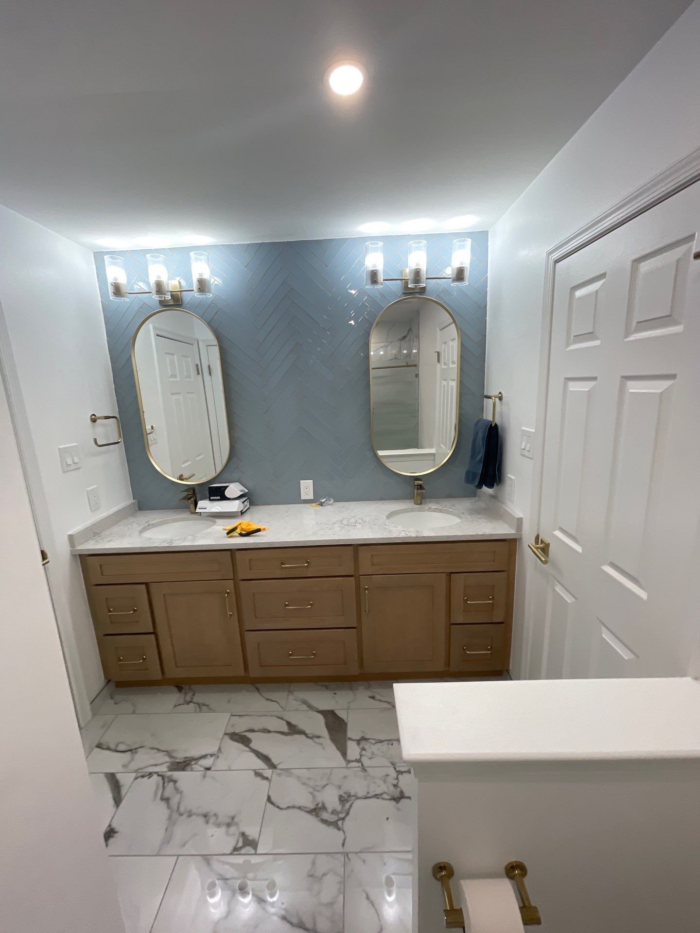 Elegant Dual Bathroom Remodel in Blue Bell, PA by Plowman Kitchen & Bath
