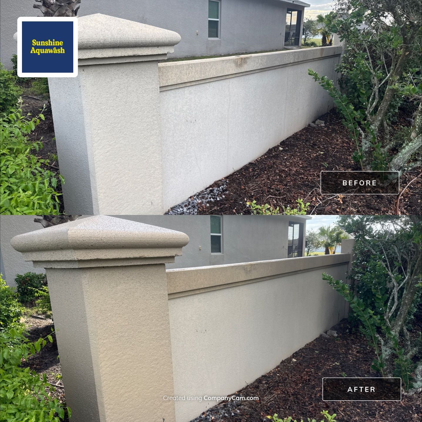 HOA Perimeter Wall & Monument Sign Cleaning – Willow Walk, Palmetto, FL 34221 by Sunshine AquaWash