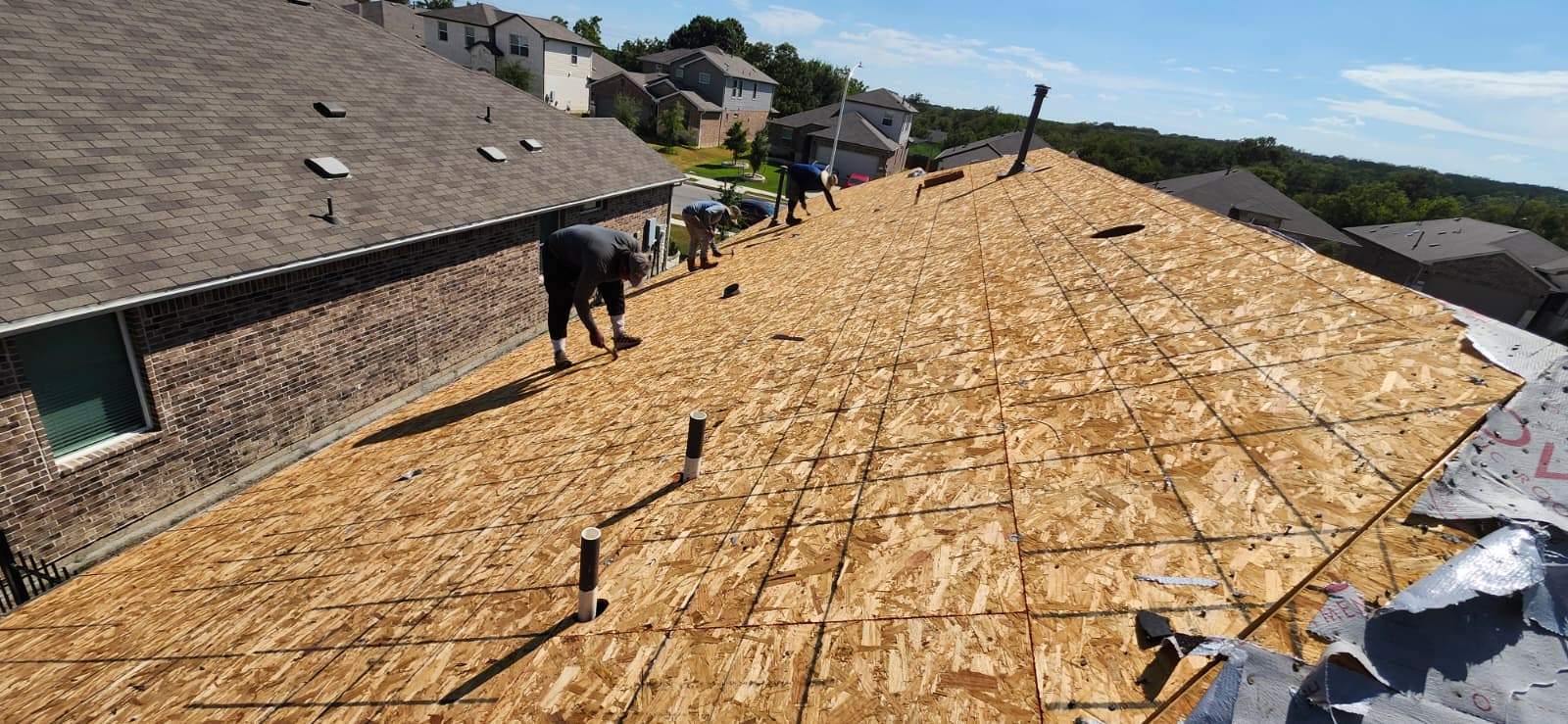 Austin Roofing Replacement with Sheathing Repair and Interior Restoration by Caliber Restoration LLC