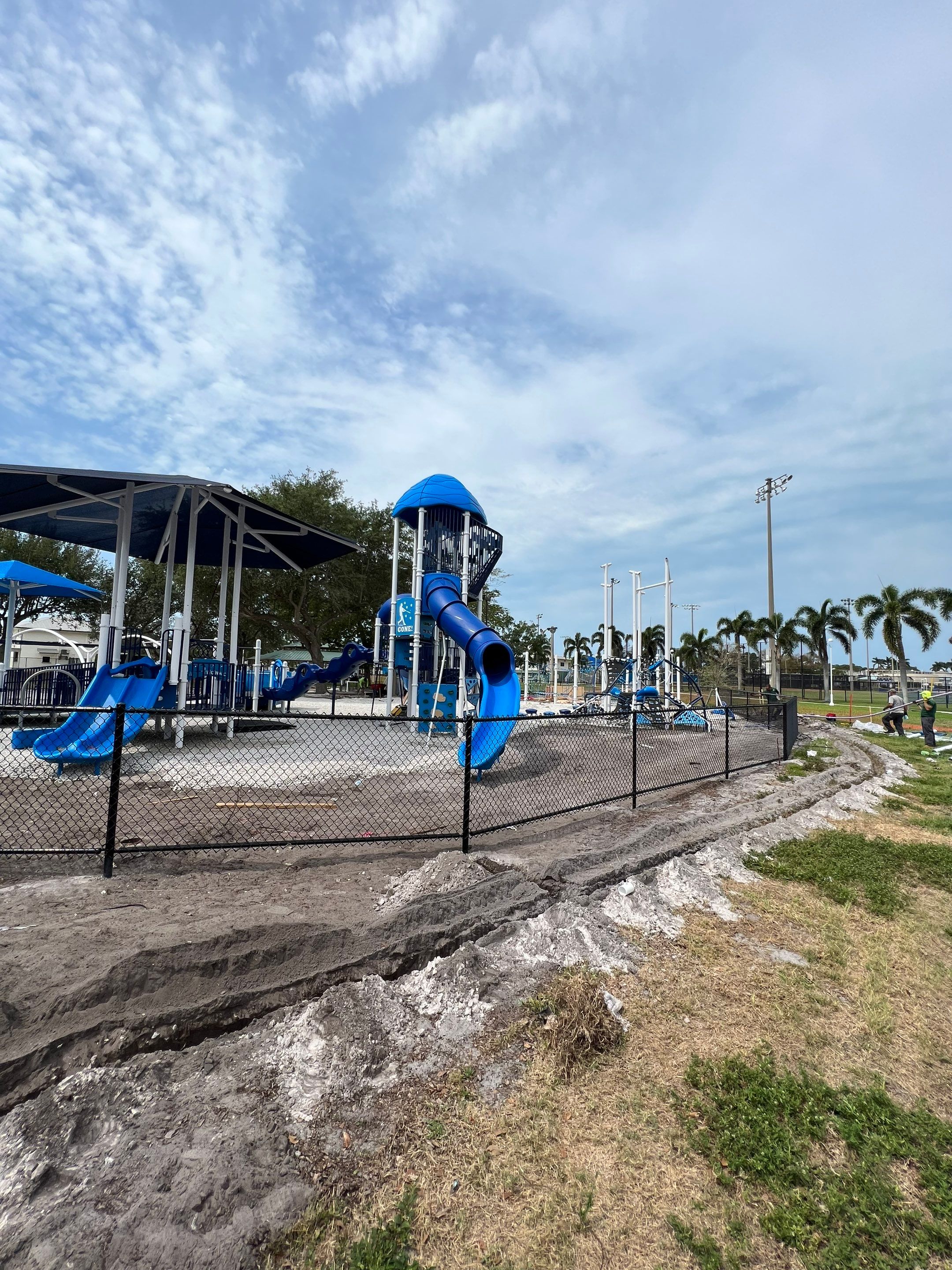 Vinyl Coated Chain-link fence for the City of Naples around Fleischmann Park Playground.  by Asap fence and gates, LLC