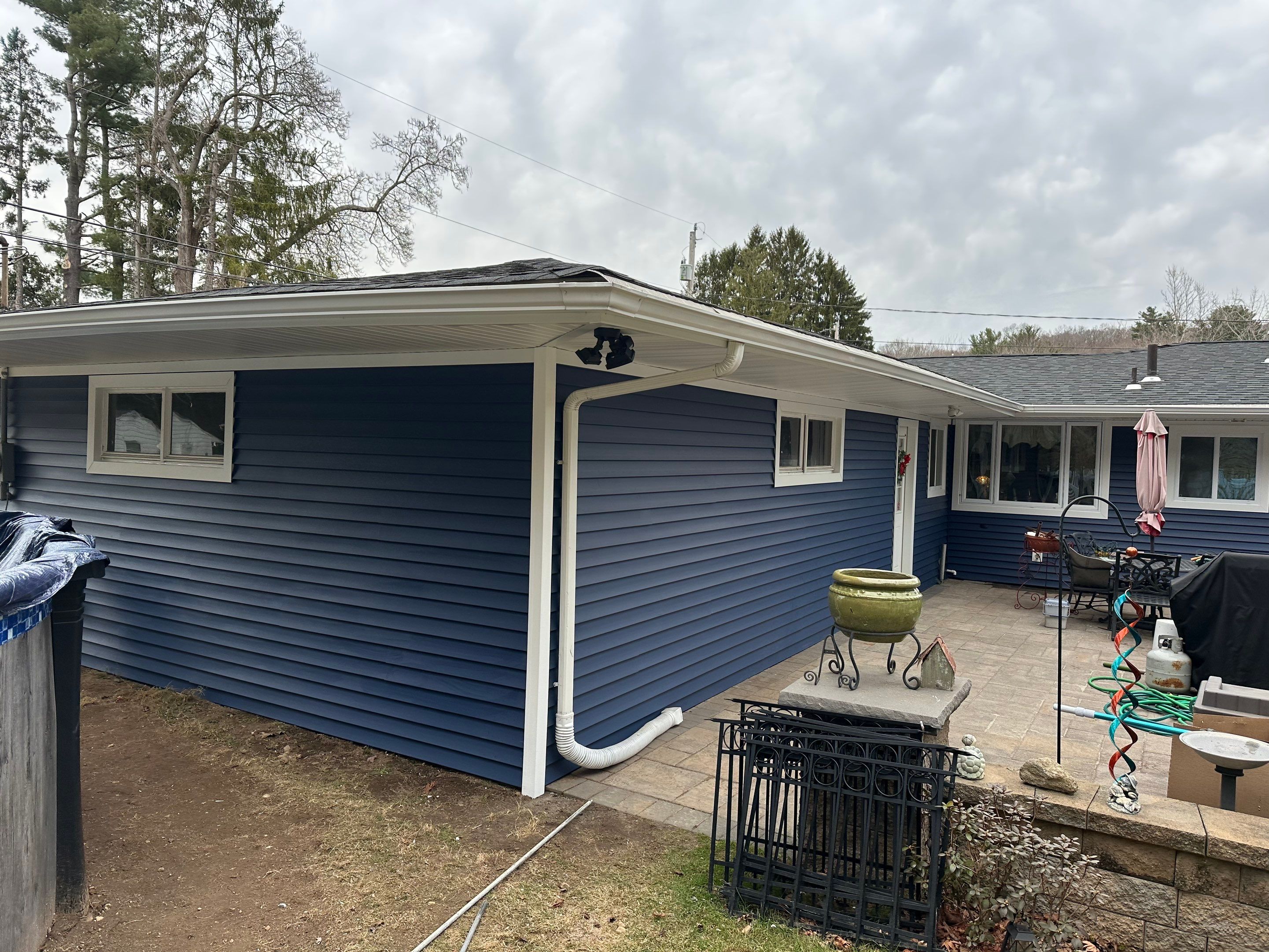 Siding Installation using Certainteed Monogram Vinyl Siding - D4 - Midnight Blue by A Plus Exterior