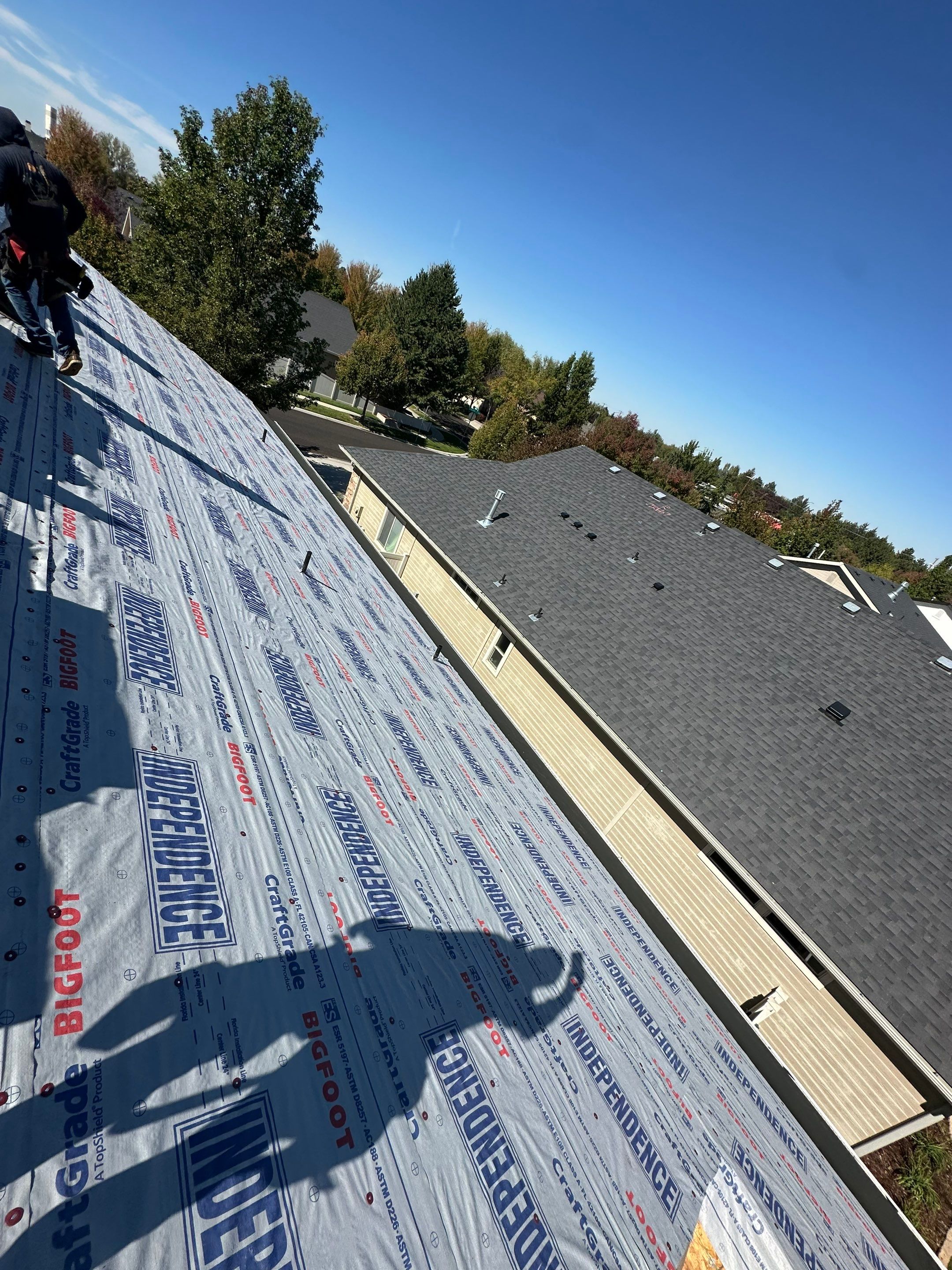 Residential Roof Replacement With Charcoal Architectural Shingles in Meridian by Olive Roofing