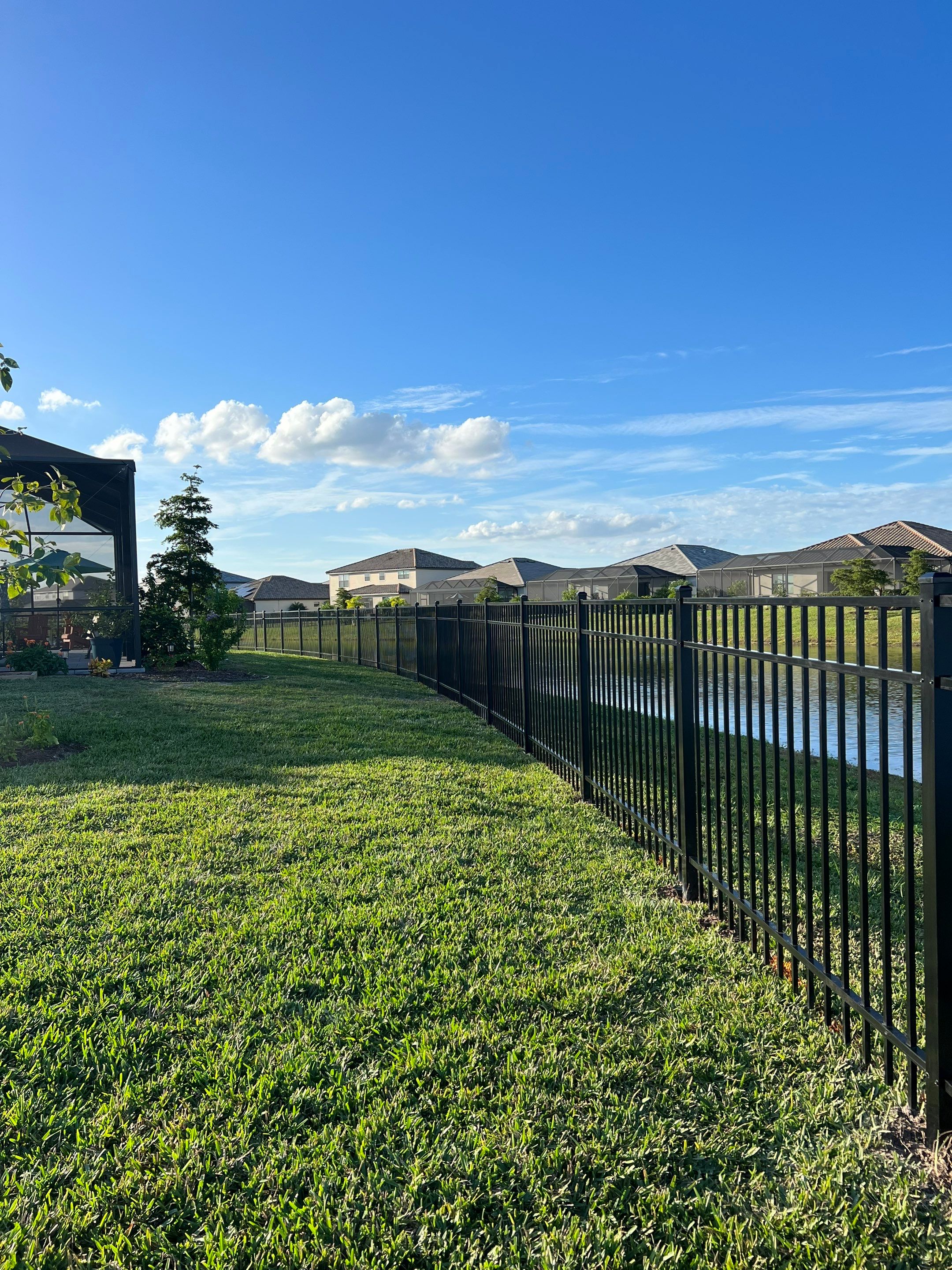 Aluminum Fence Installation using Black 3 Rail Aluminum Fence by Asap fence and gates, LLC