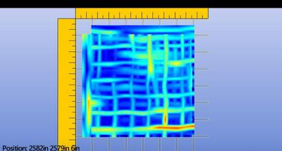 Scanning a roof section for rebar