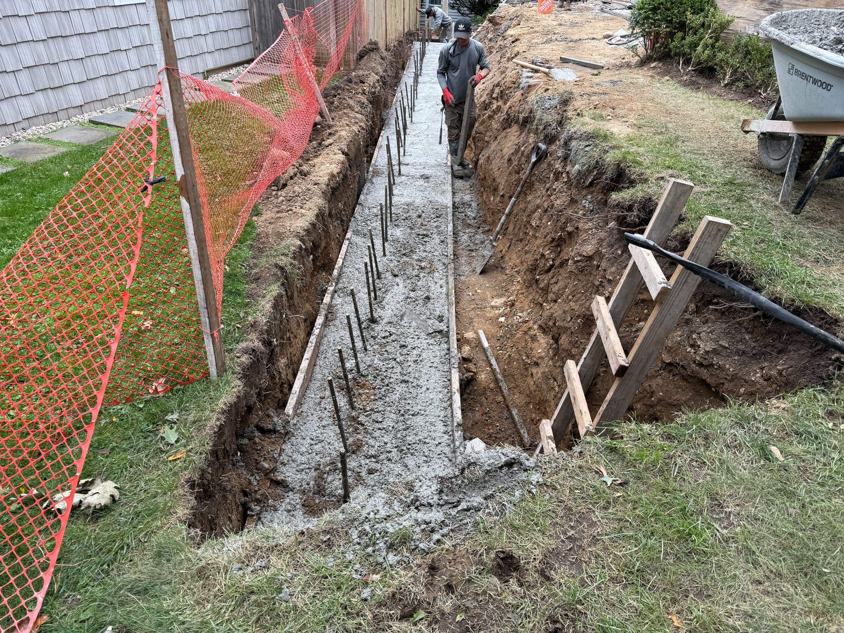 Concrete Retaining Wall Construction in Port Washington by Medina Design & Development Group