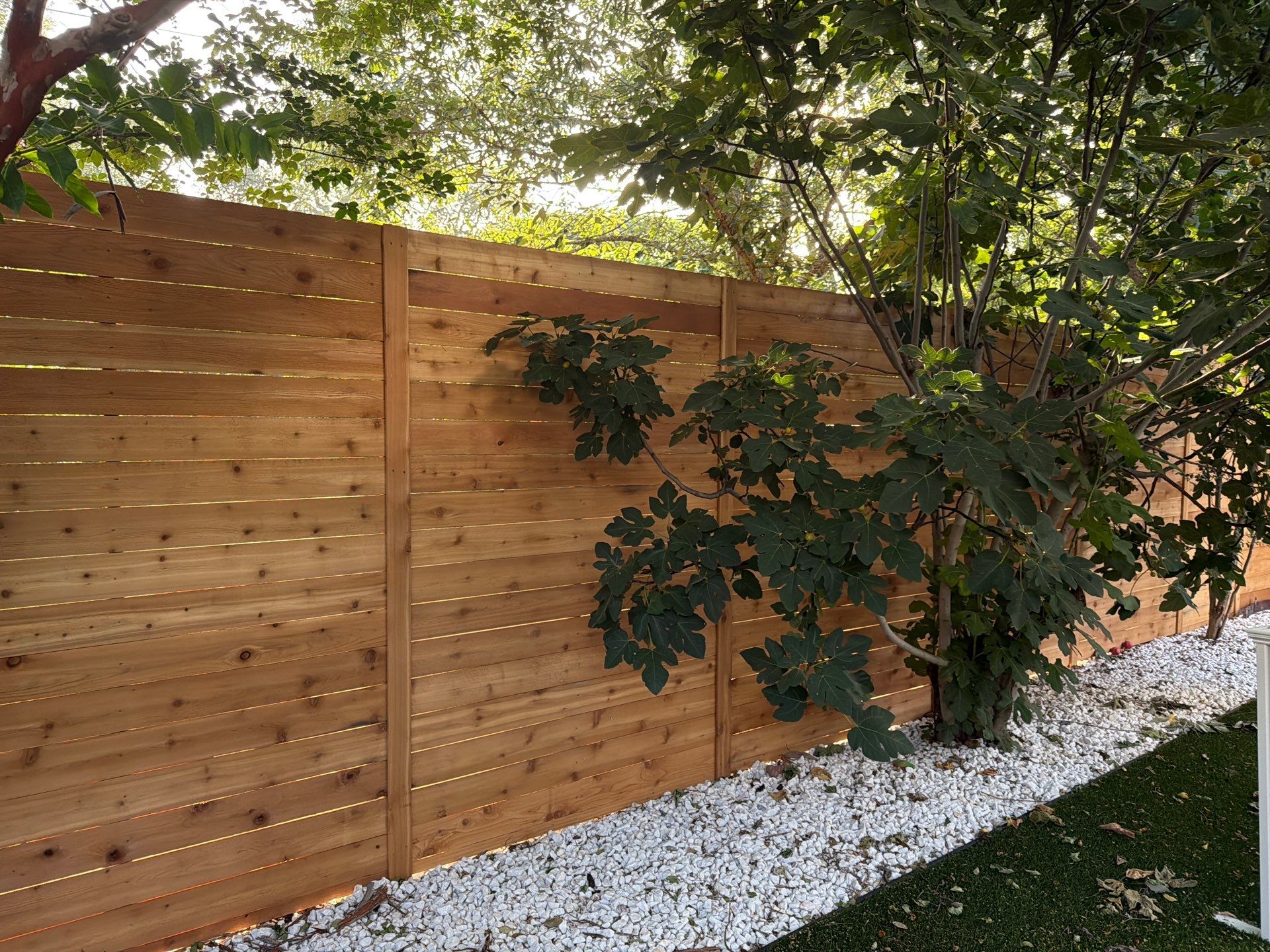 Custom Horizontal Cedar Privacy Fence and Gate Installation in Austin by Rhino Home Care