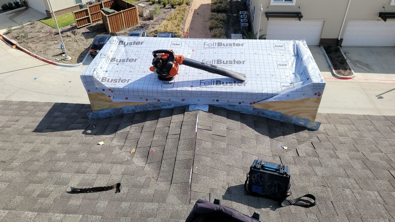 Apartment Roofing Installation using GAF HDZ Shingles, GAF TPO and Pavers in Lewisville, TX by Roof Experts