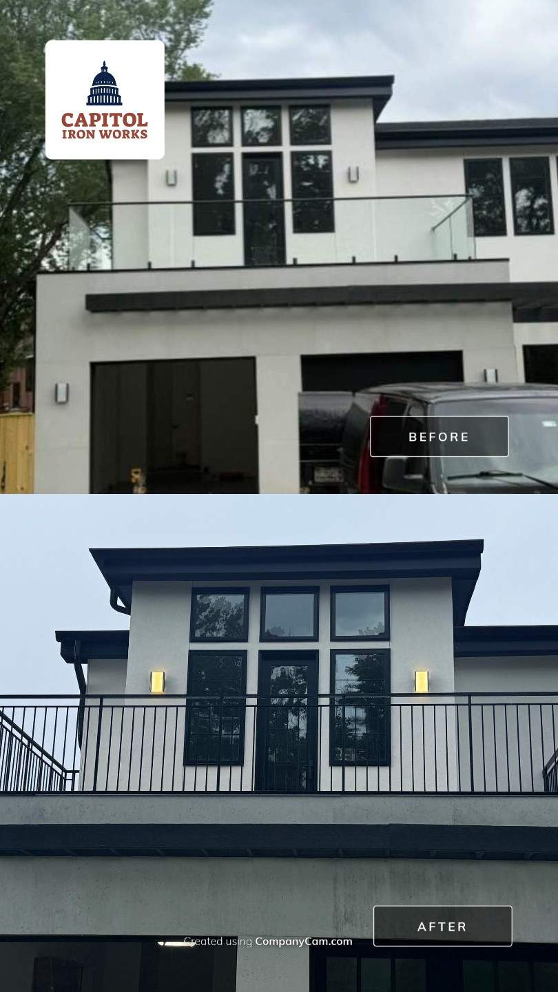 Metal Balcony Railing Installation in Kensington by Capitol Iron Works