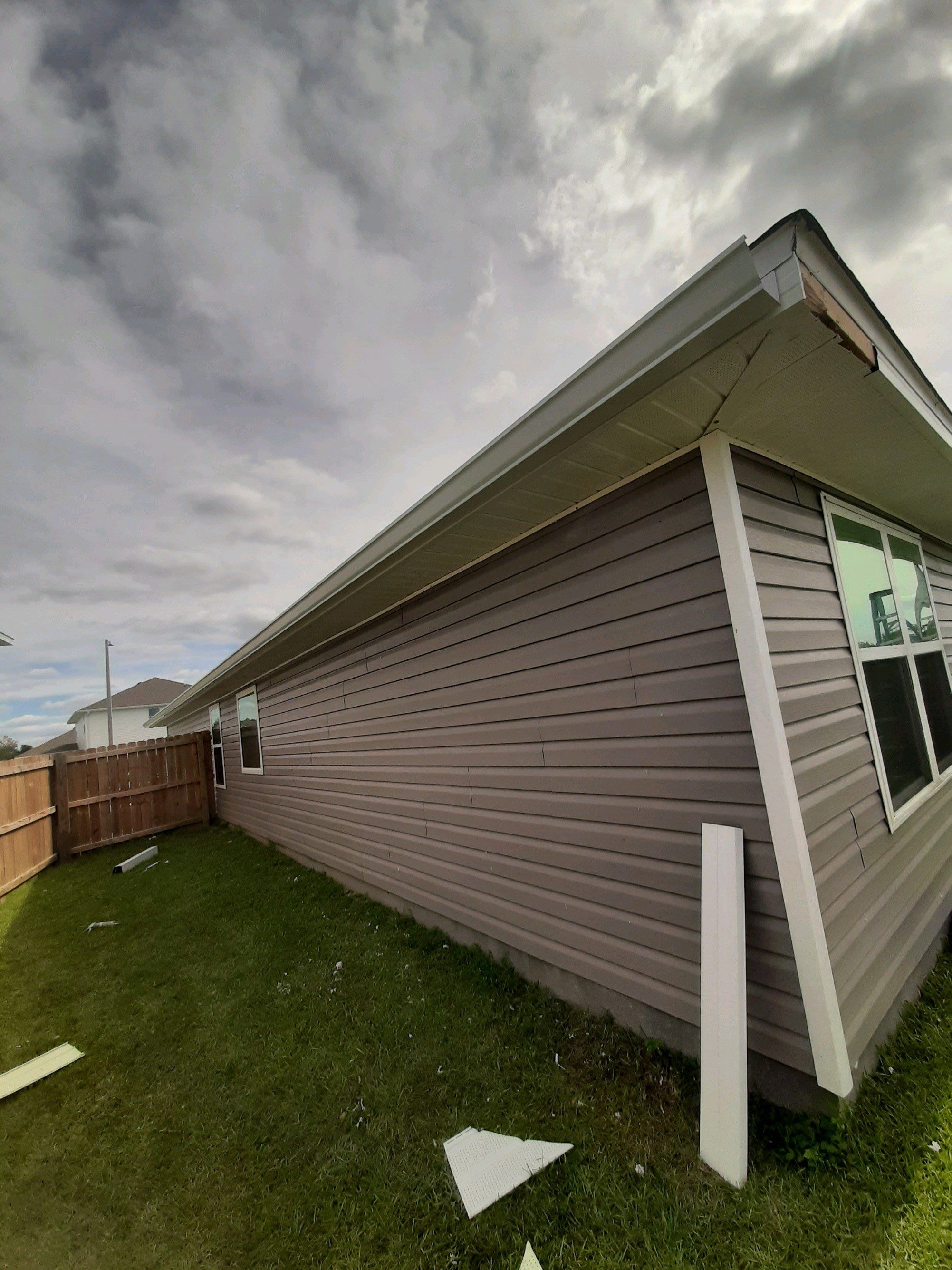 Gutter Installation using K-Style Seamless Gutters and Soffit and Fascia Replacement by Gutter Professors