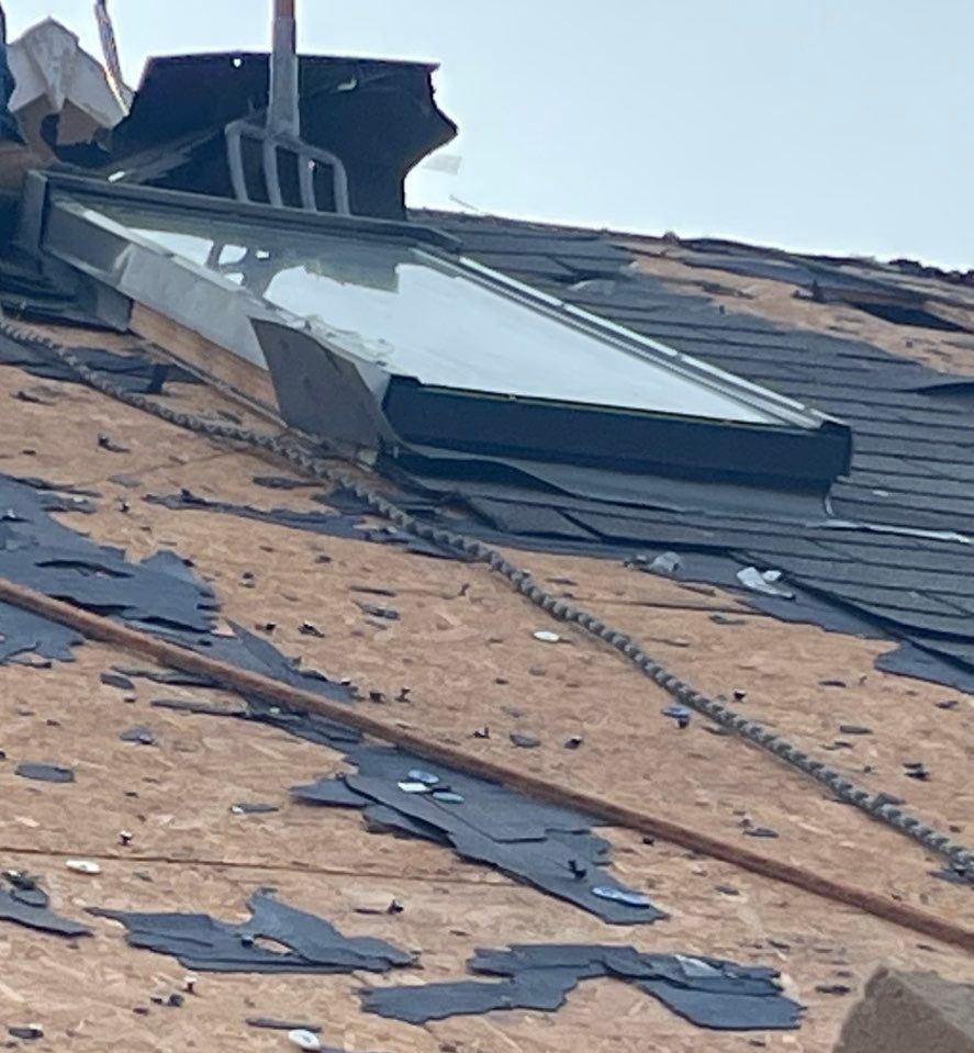 Tornado damage in Whiteland. Roof replacement, James Hardie siding, exterior paint, gutters, windows, doors by 317 Roofing & Restorations