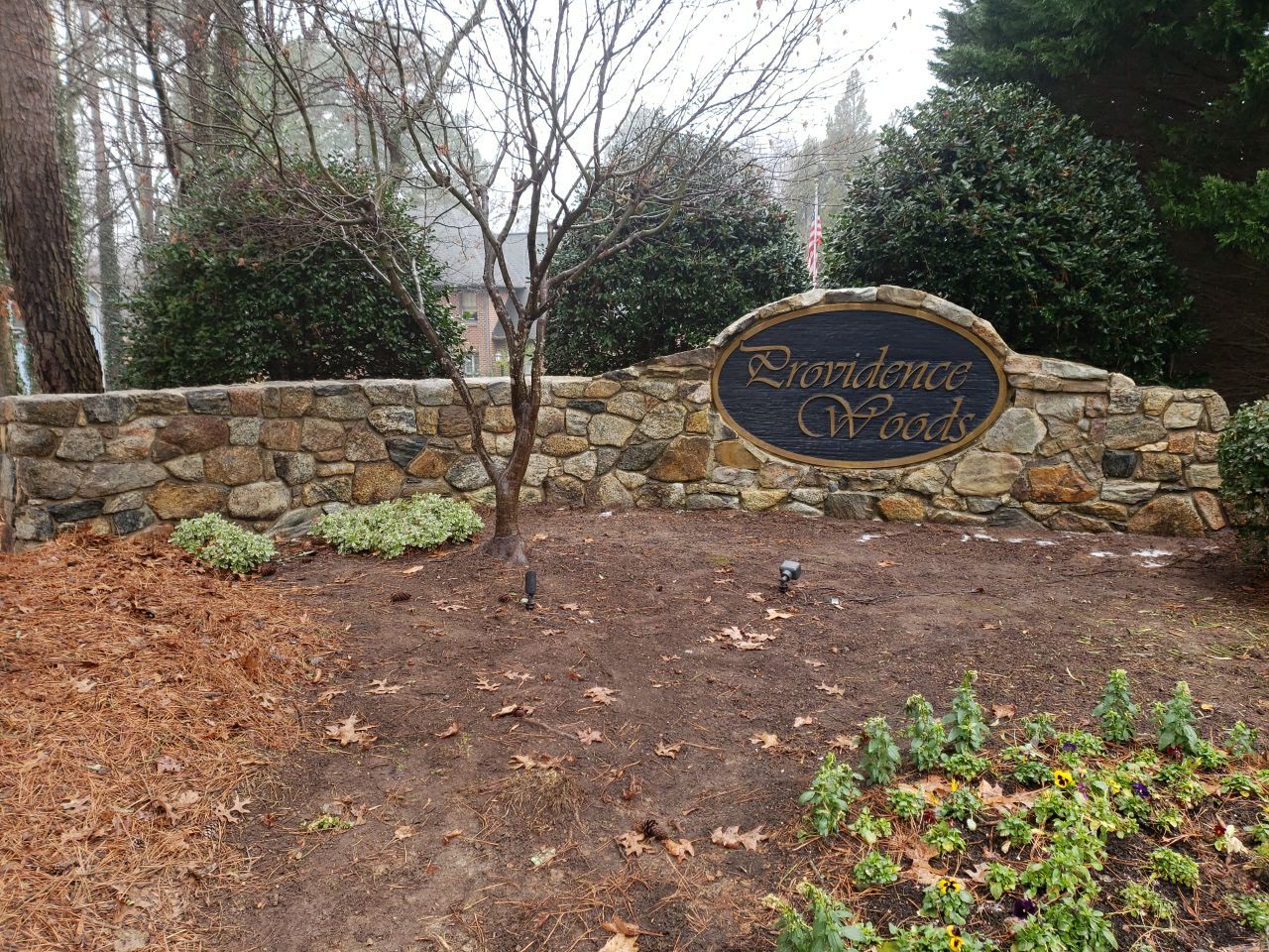 Neighberhood entrance sign cleaing using cleaner by Power Wash Masters LLC