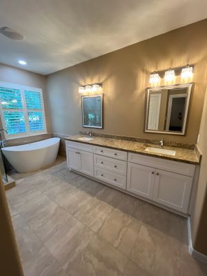 Bathroom Remodel using Water mitigation equipment