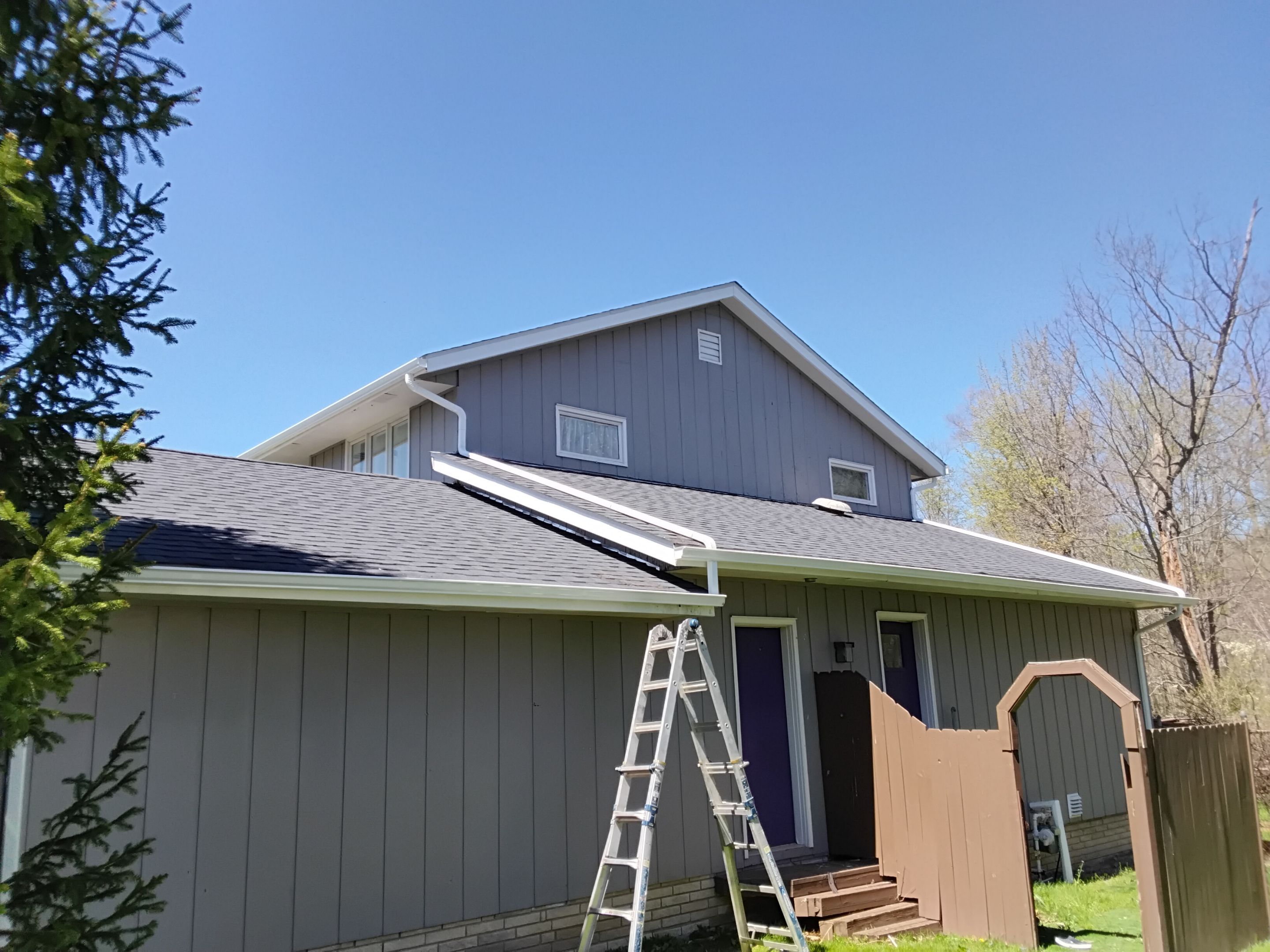 White K-Style Gutter installation in beachwood by Atlas Roofing & Restoration