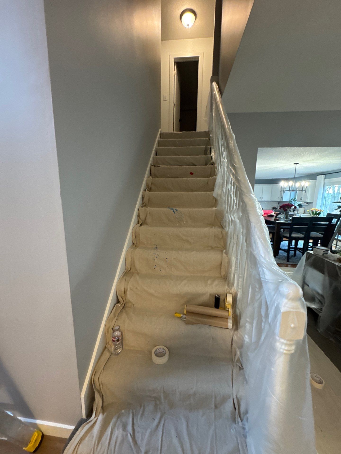 Residential Interior Wall Repaint | Foyer, Stairwell, Hallway & Living Room by Midwest Paint LLC