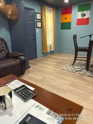 Home Office Transformation with Light Wood Grain Vinyl Plank Flooring in Campbell