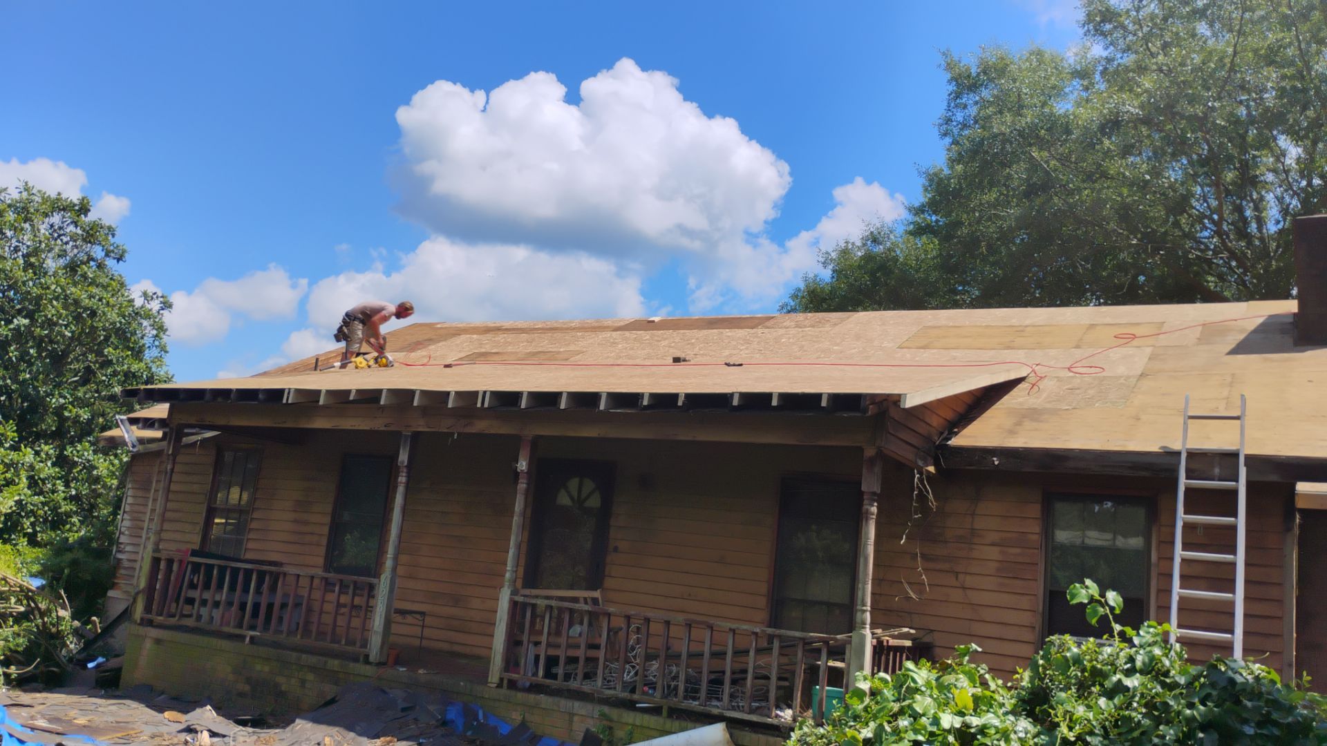 Syler roofing job by BROCK BUILDERS 